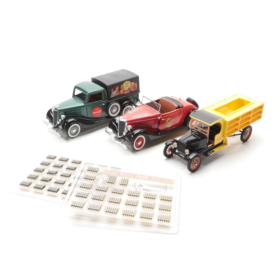 Coca Cola Die Cast Vehicles Including V8 Roadster, 1927 Delivery Truck and More