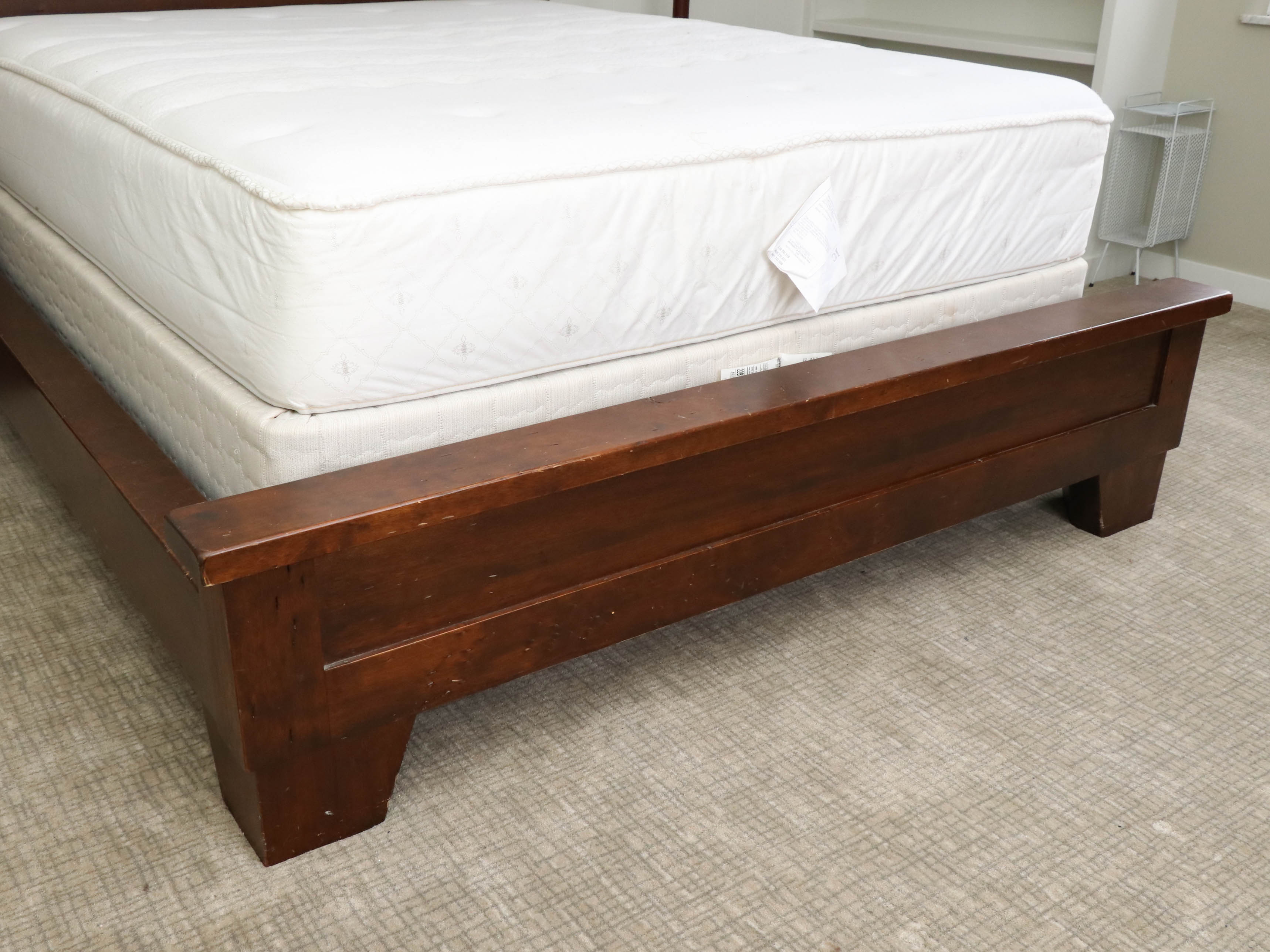Pottery Barn "Sumatra" Mahogany-Stained Wood Queen Size Bedframe