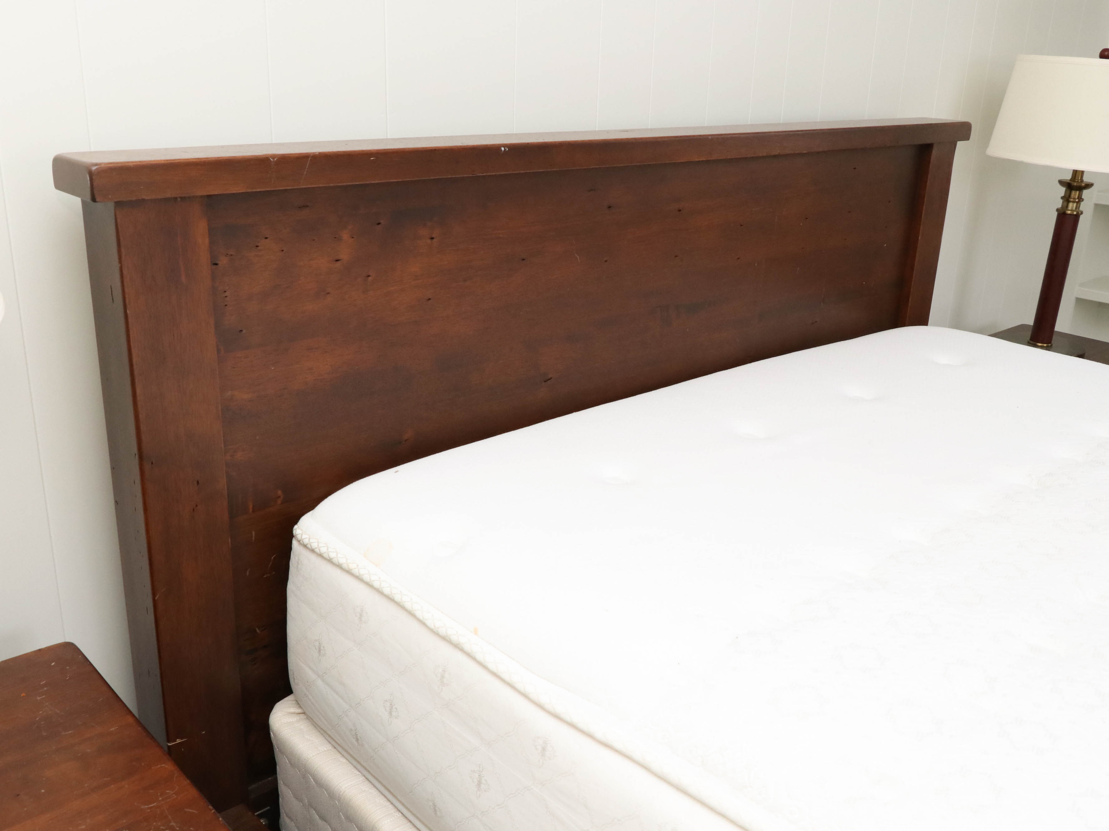 Pottery Barn "Sumatra" Mahogany-Stained Wood Queen Size Bedframe