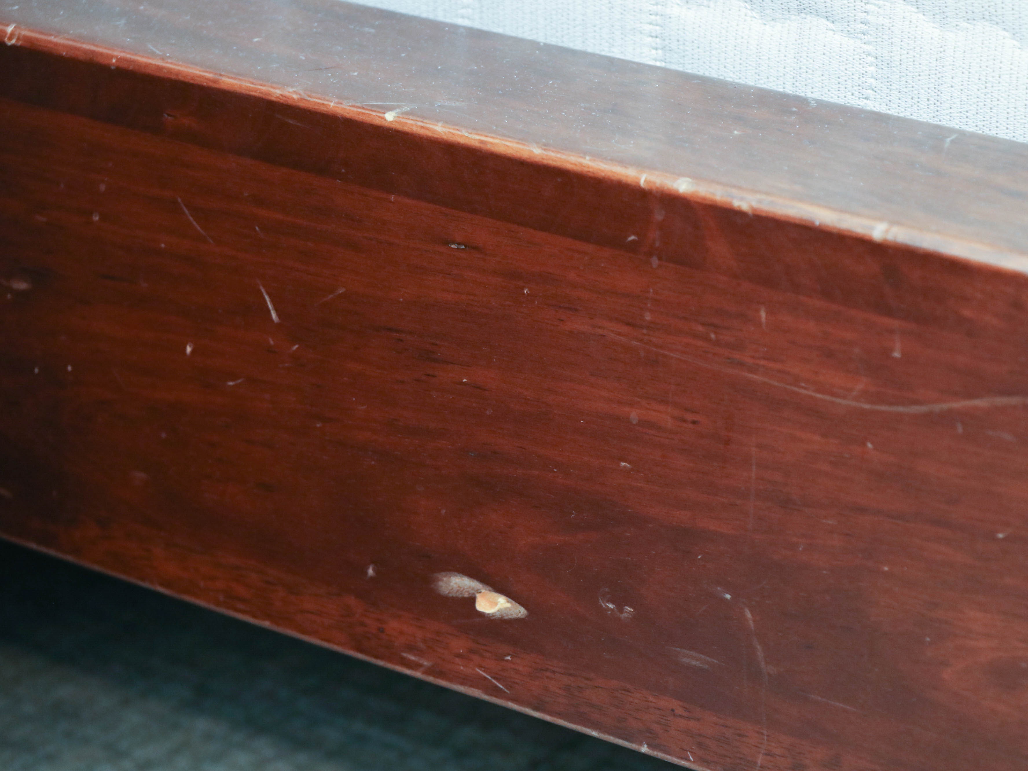 Pottery Barn "Sumatra" Mahogany-Stained Wood Queen Size Bedframe