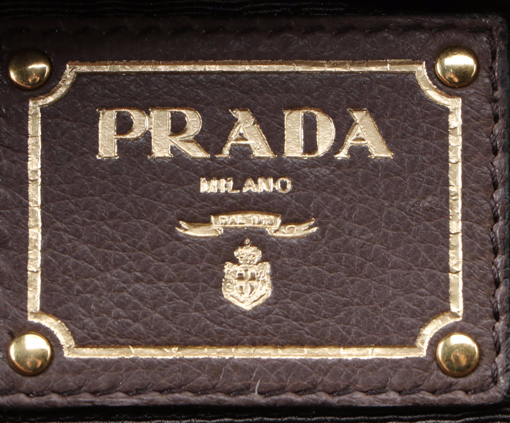 Prada Brown Deerskin Zip Top Shoulder Bag