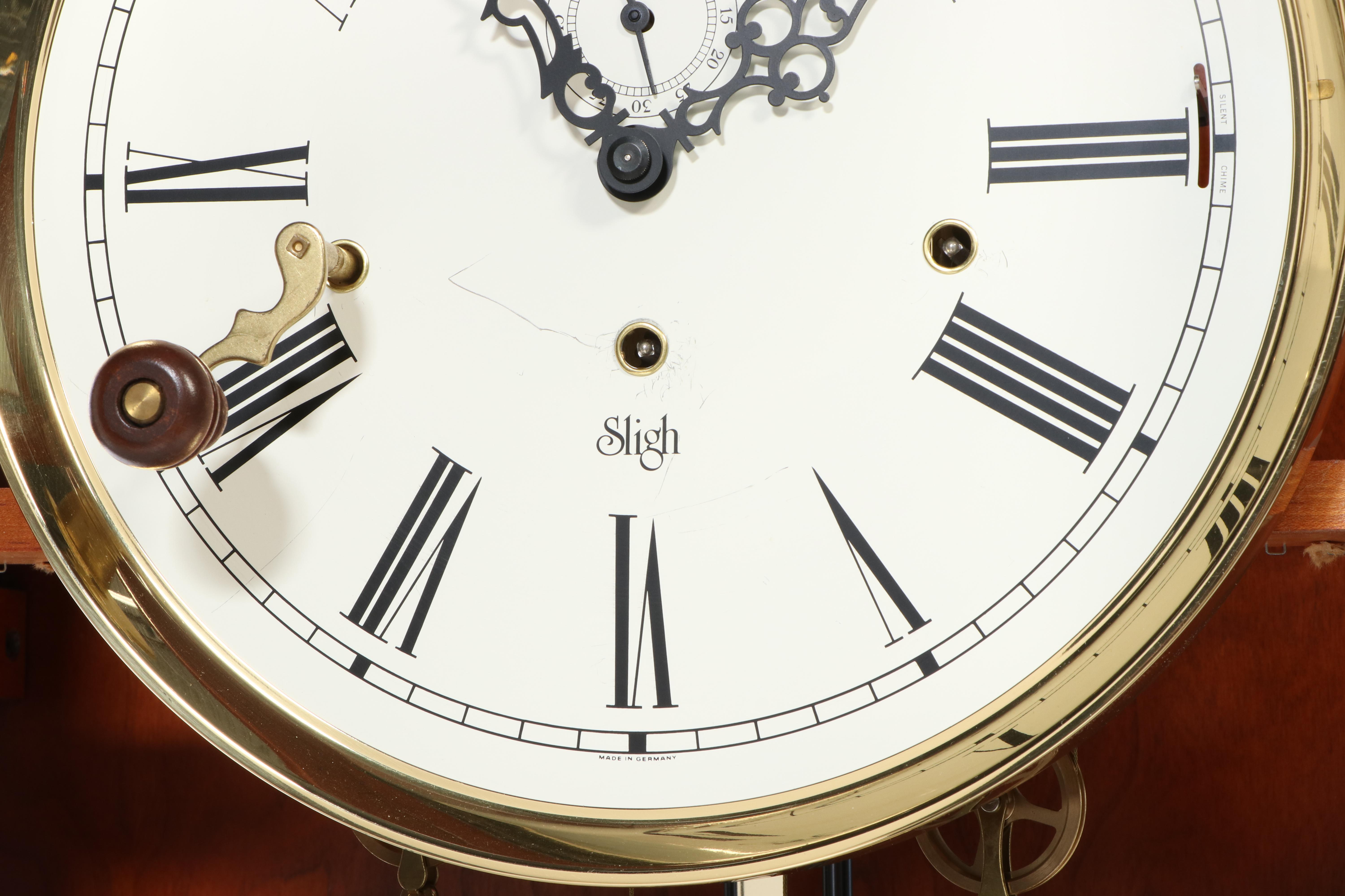 Sligh "Metropolitan" Empire Style Cherry Wood Grandfather Clock