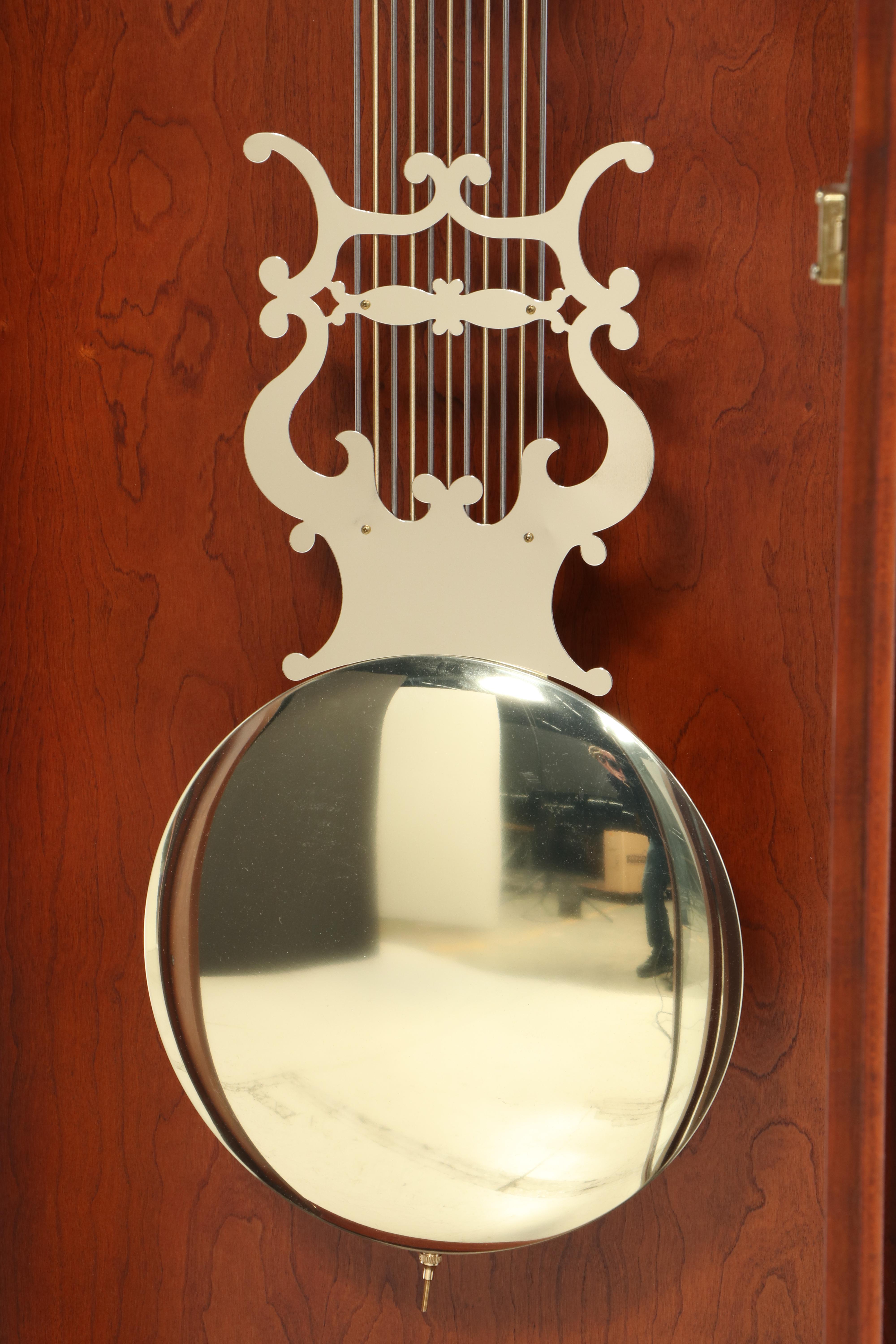 Sligh "Metropolitan" Empire Style Cherry Wood Grandfather Clock