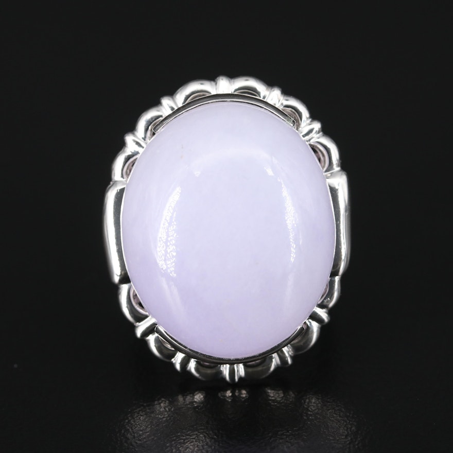 Platinum Jadeite Statement Ring