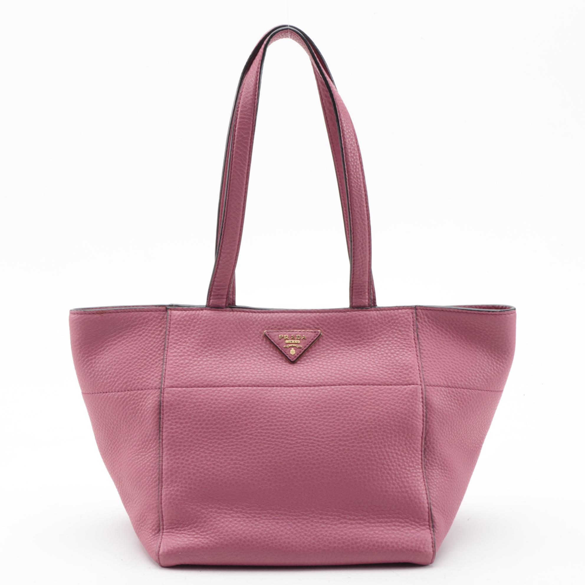 Prada Pink Vitello Daino Leather Small Tote