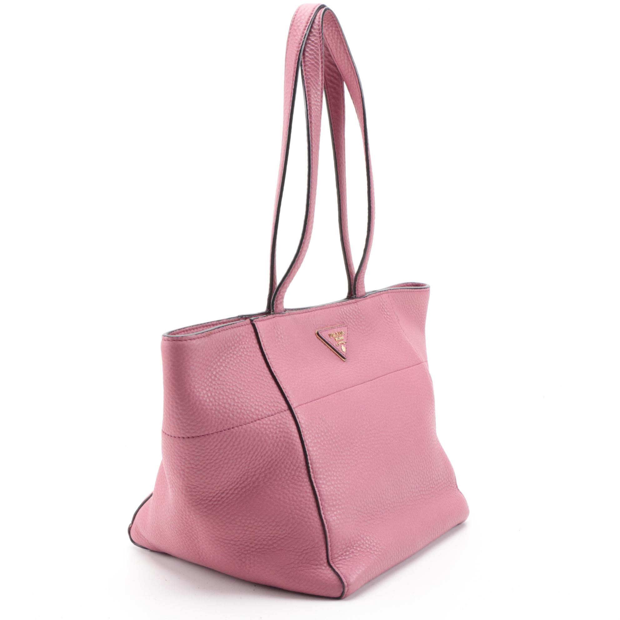 Prada Pink Vitello Daino Leather Small Tote
