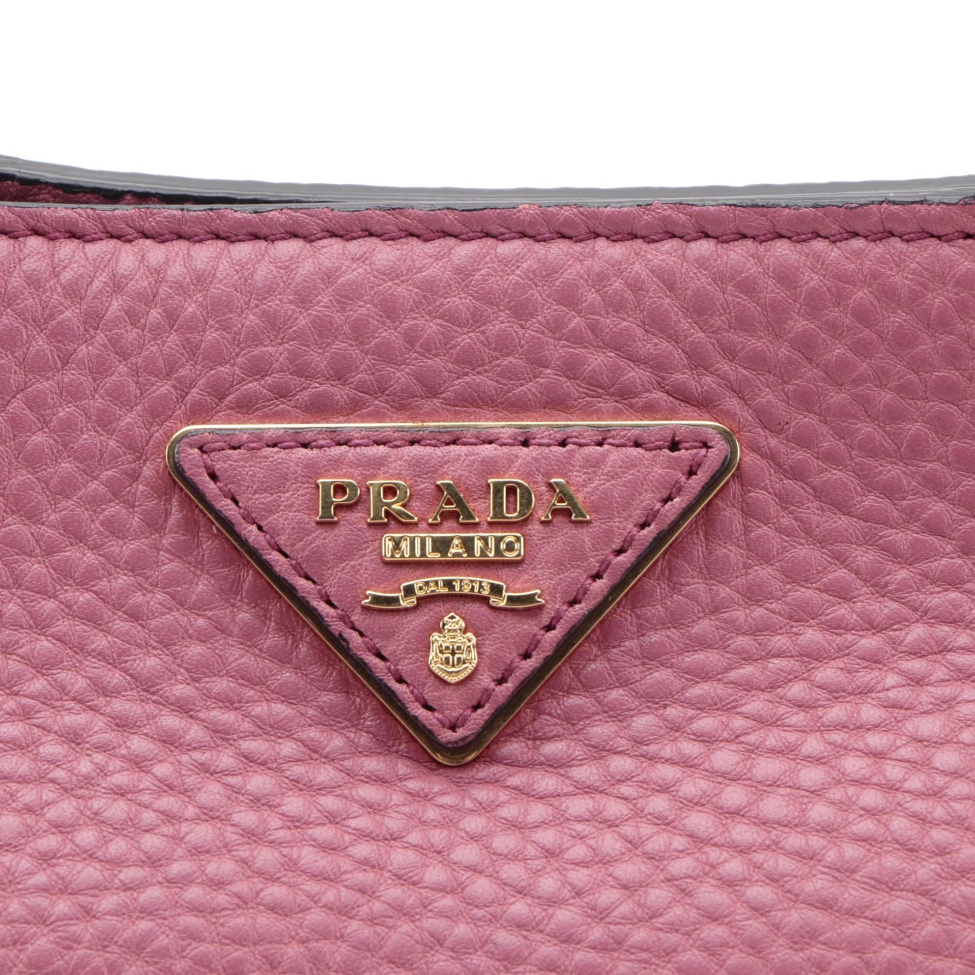 Prada Pink Vitello Daino Leather Small Tote