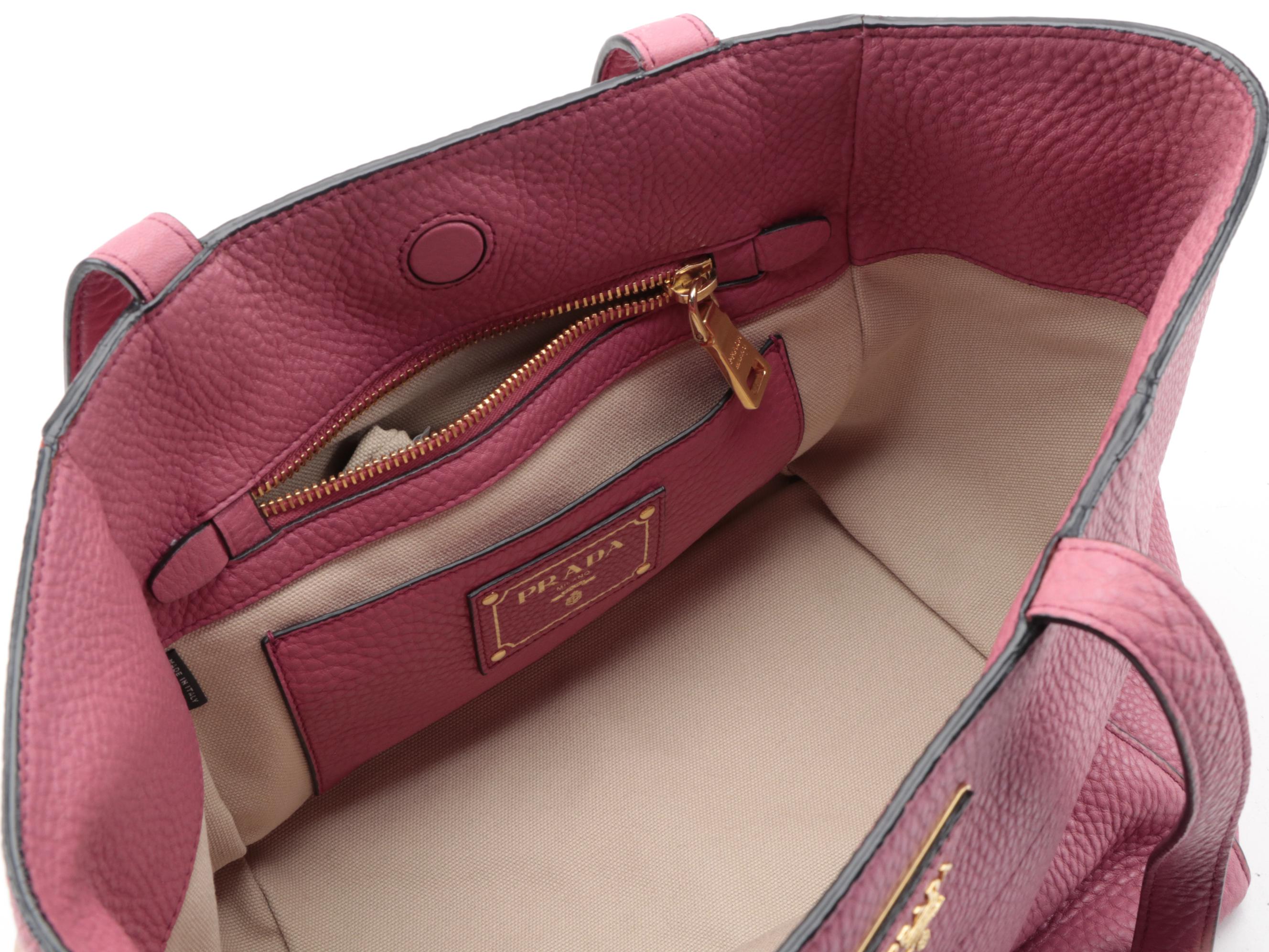 Prada Pink Vitello Daino Leather Small Tote