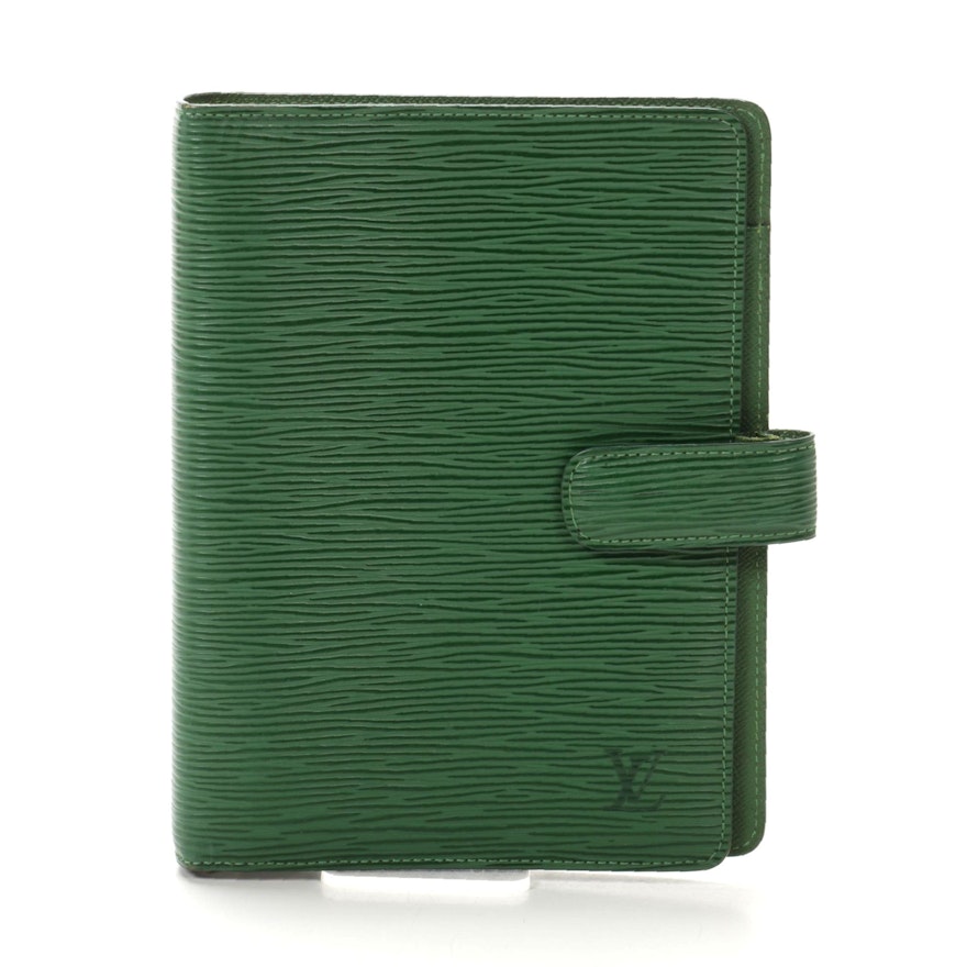 Louis Vuitton Agenda MM Cover in Borneo Green Epi Leather