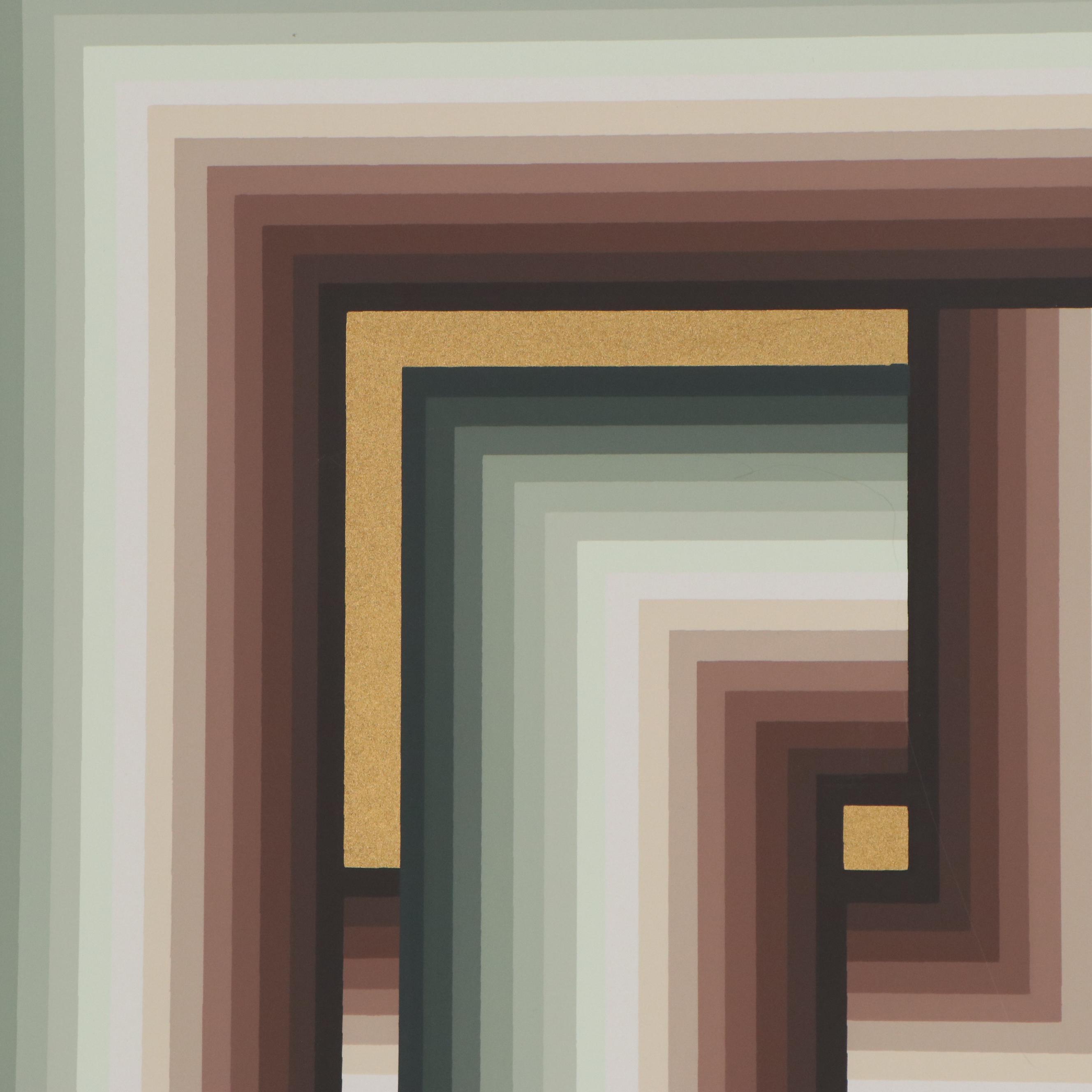 Jurgen Peters Op Art Serigraph "Interchange," 1980