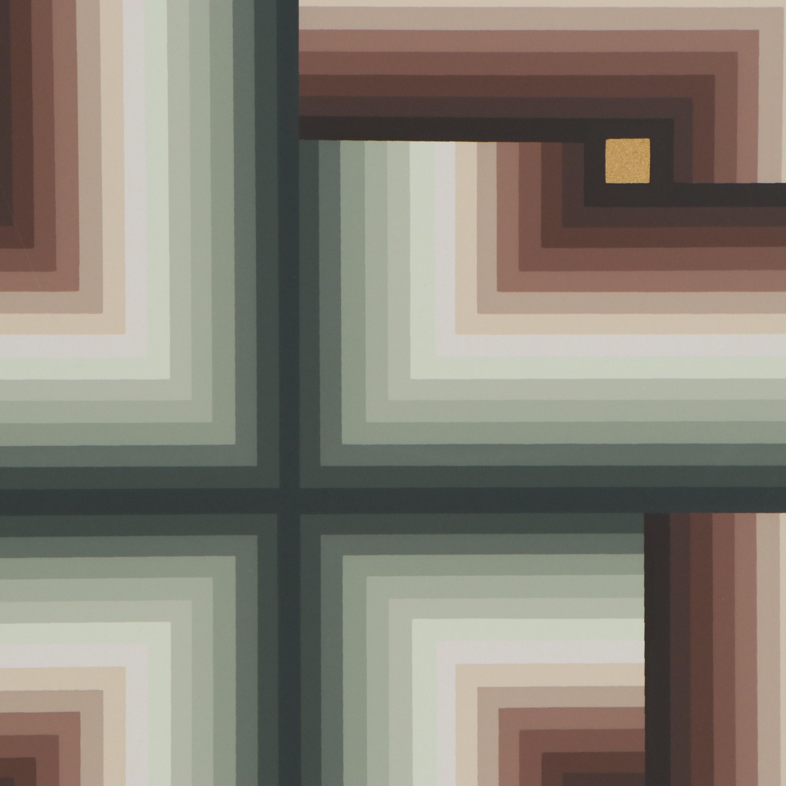 Jurgen Peters Op Art Serigraph "Interchange," 1980