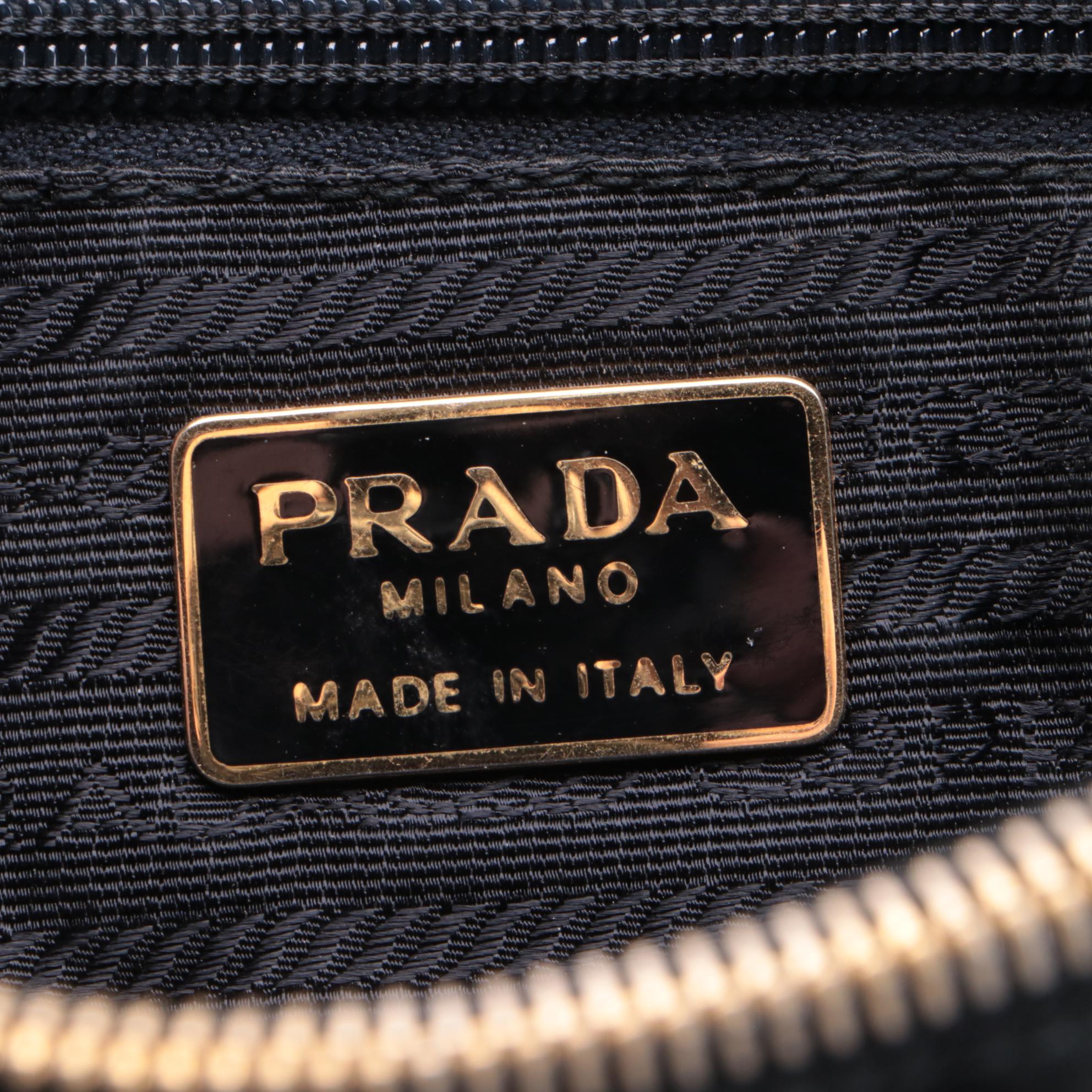 Prada Quilted Tessuto Shoulder Bag in Black Nylon and Leather