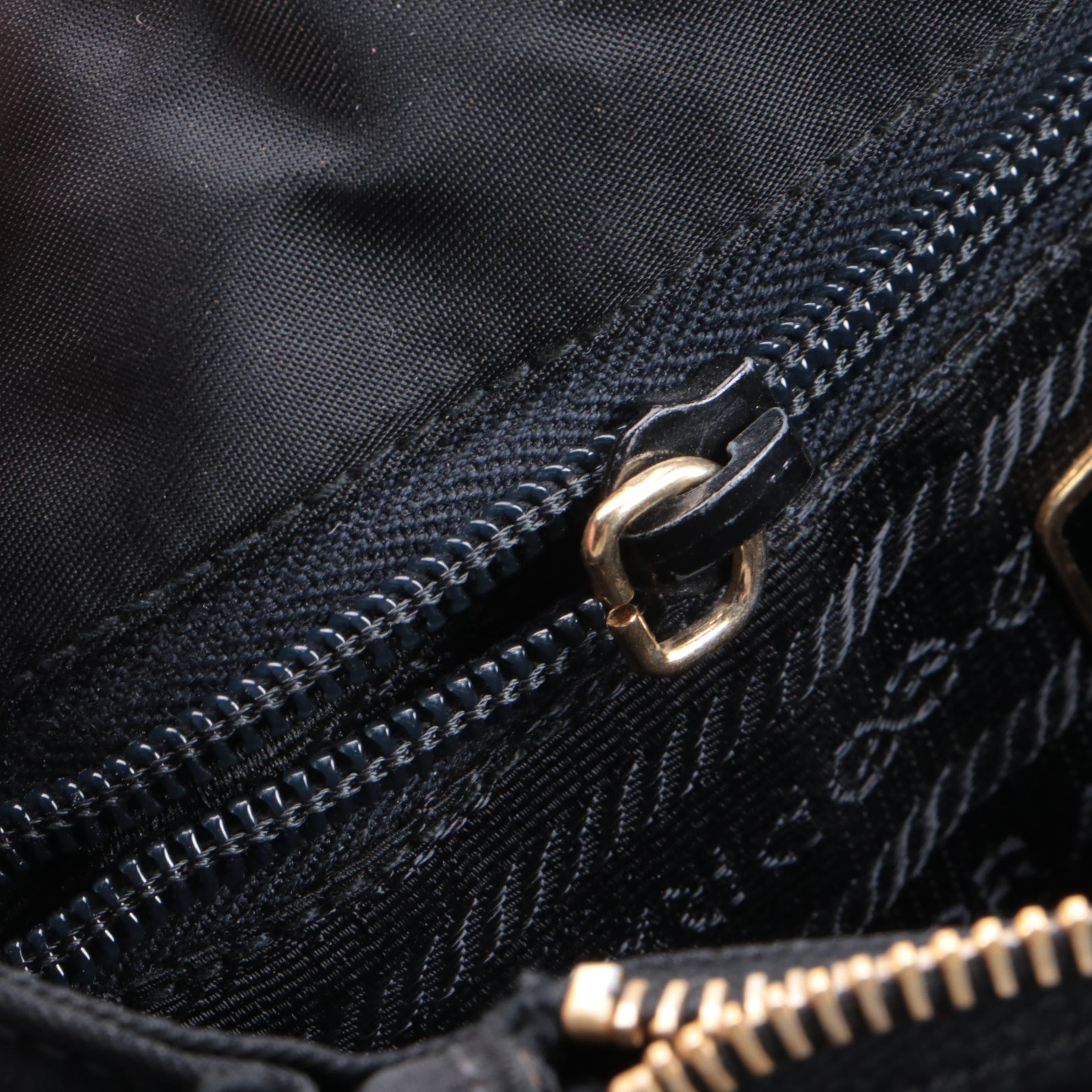 Prada Quilted Tessuto Shoulder Bag in Black Nylon and Leather