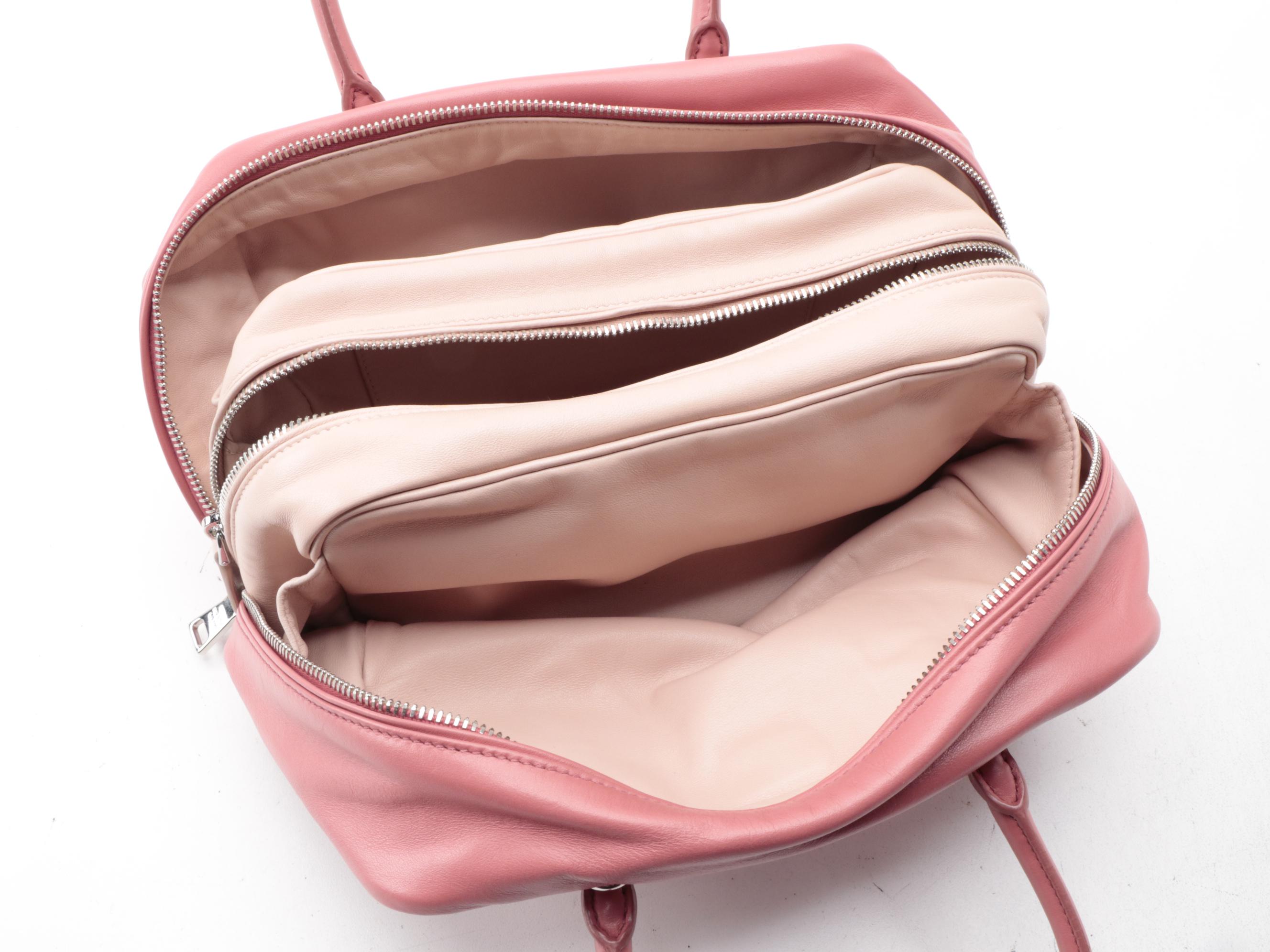 Prada Bauletto Pink Calf Leather Two-Way Top Handle Bag