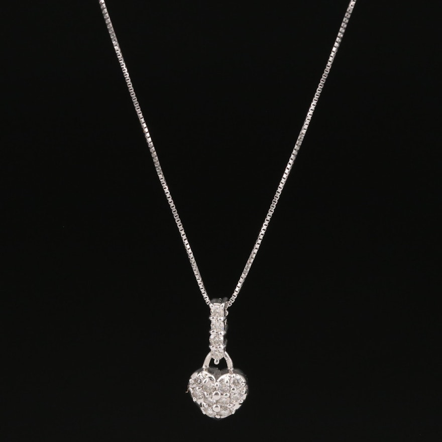 18K Diamond Heart Necklace