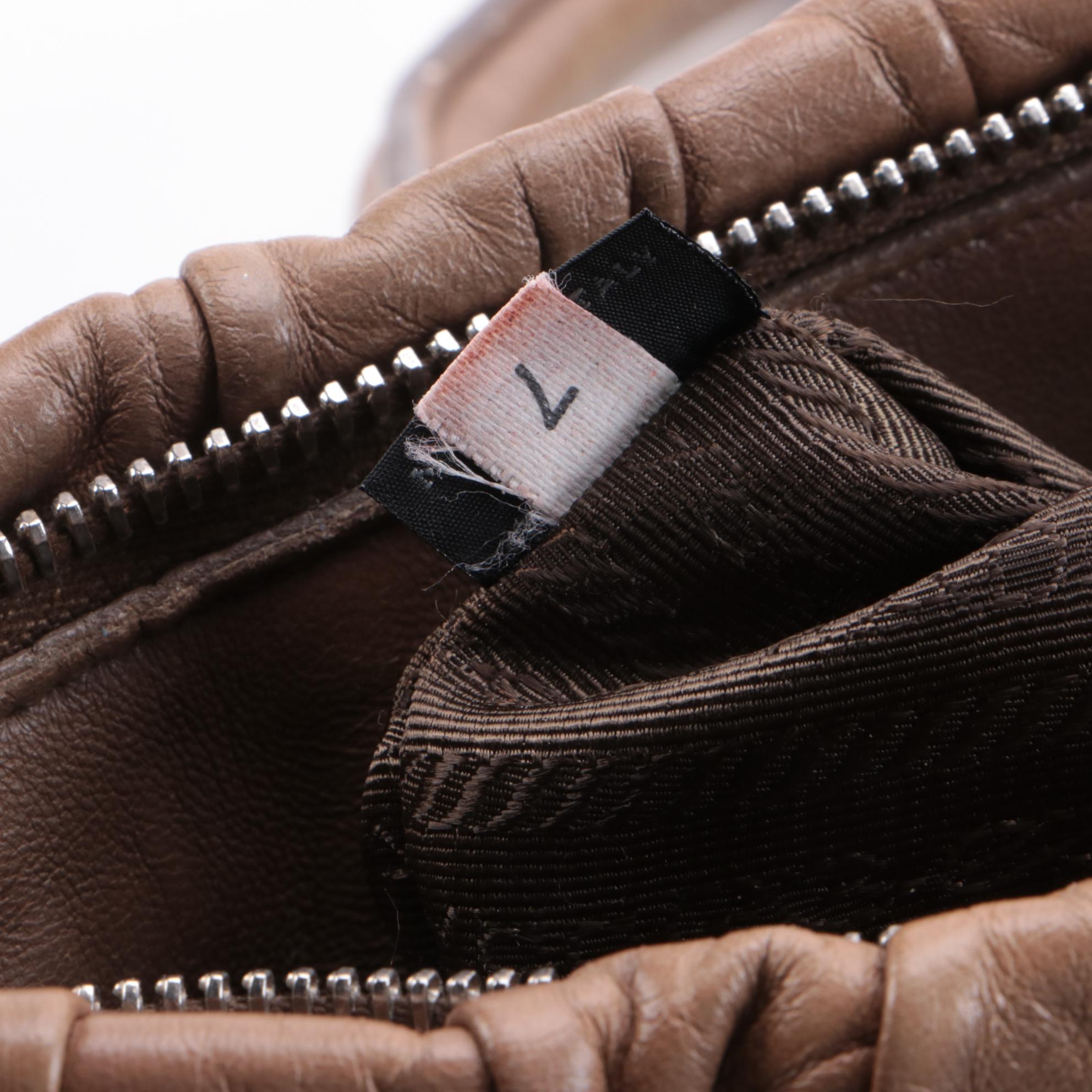 Prada Gathered Two-Way Satchel in Brown Ombre Nappa Gafre Leather