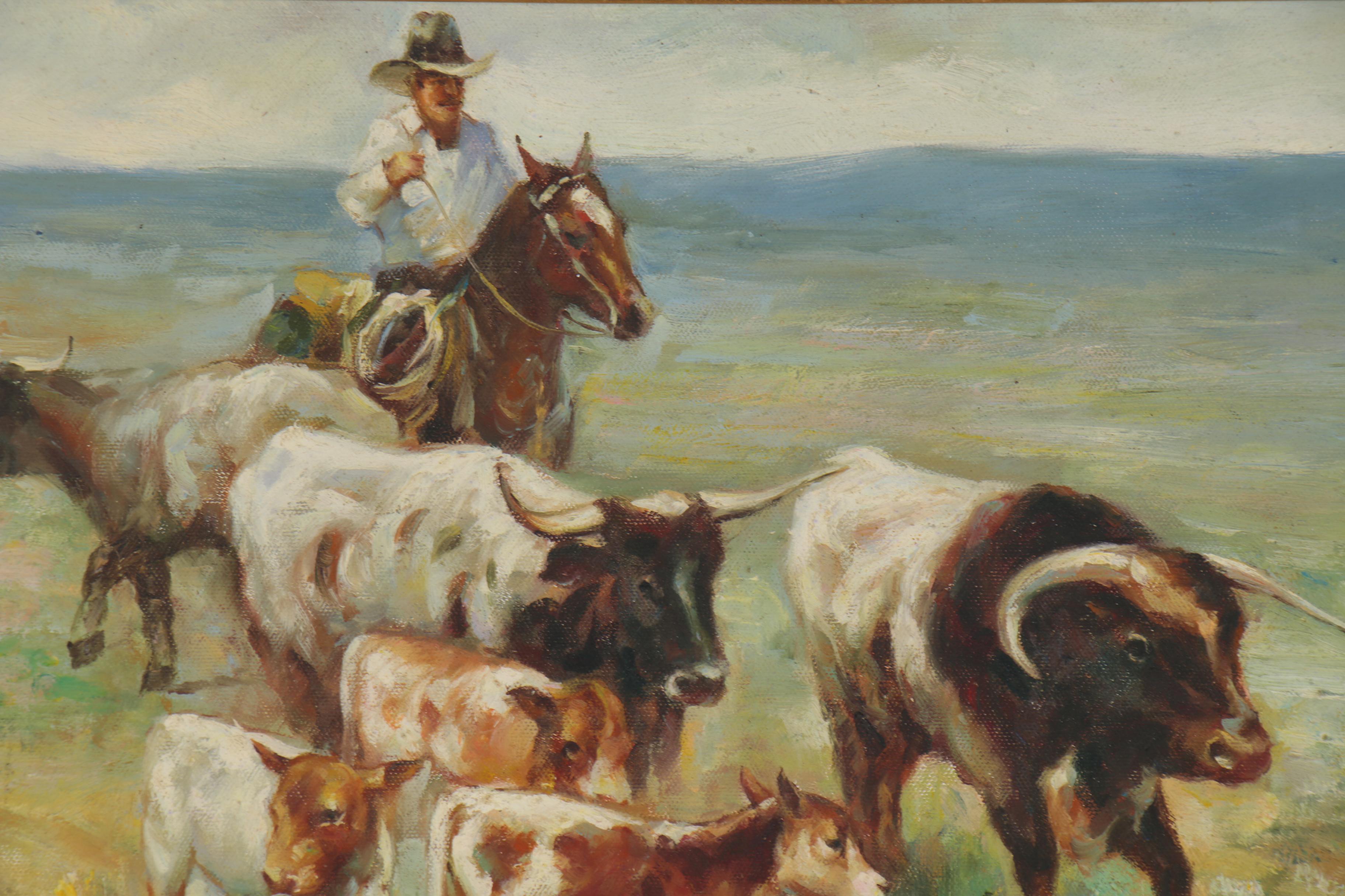 Oil Painting after James E. Reynolds "The Head Honcho"