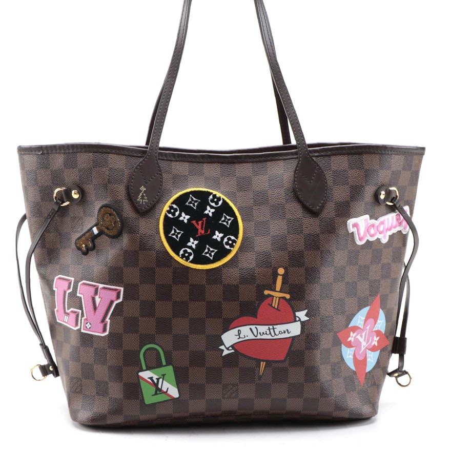 Louis Vuitton Limited Edition Neverfull MM in Damier Ebene Capsule Hiver Patches