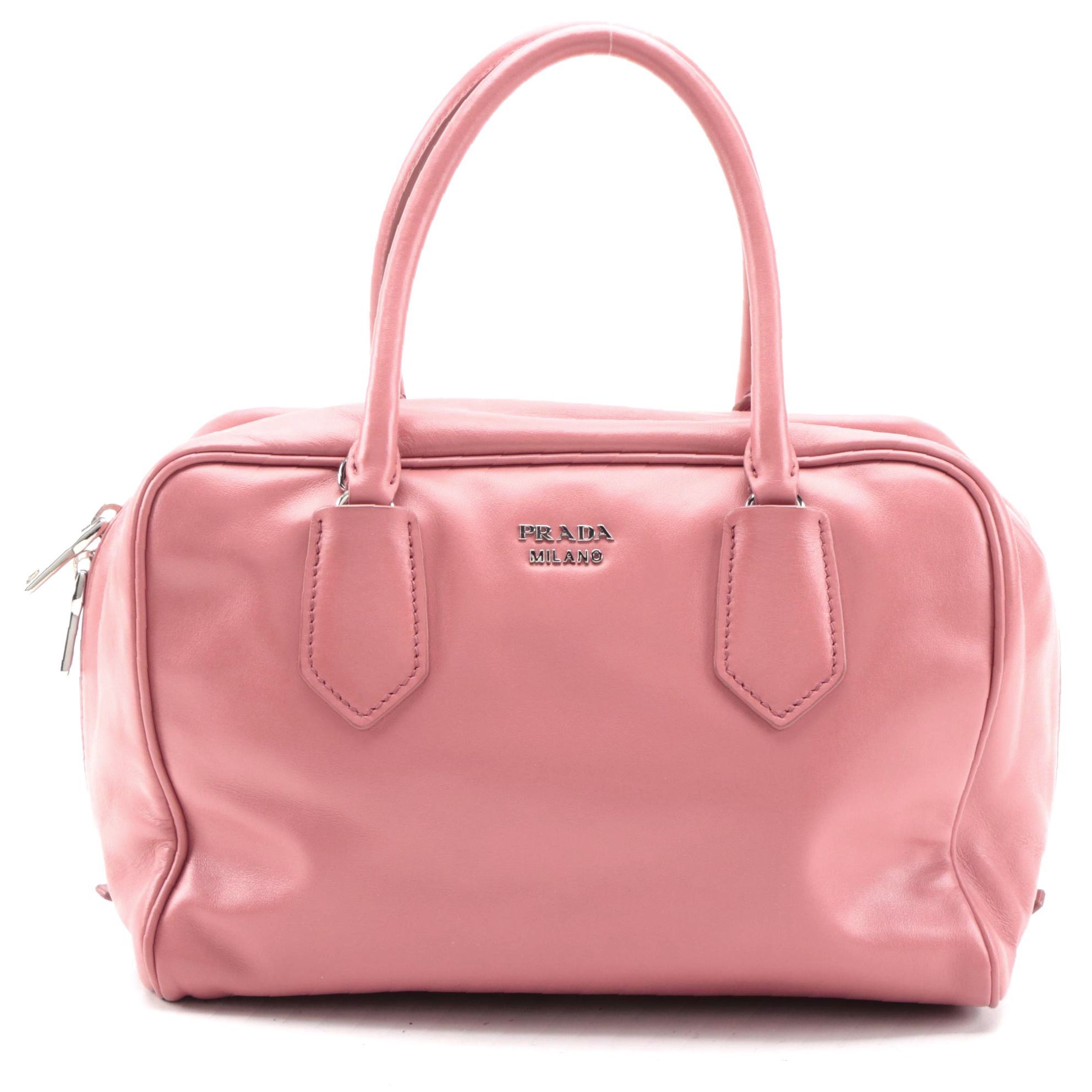Prada Bauletto Pink Calf Leather Two-Way Top Handle Bag