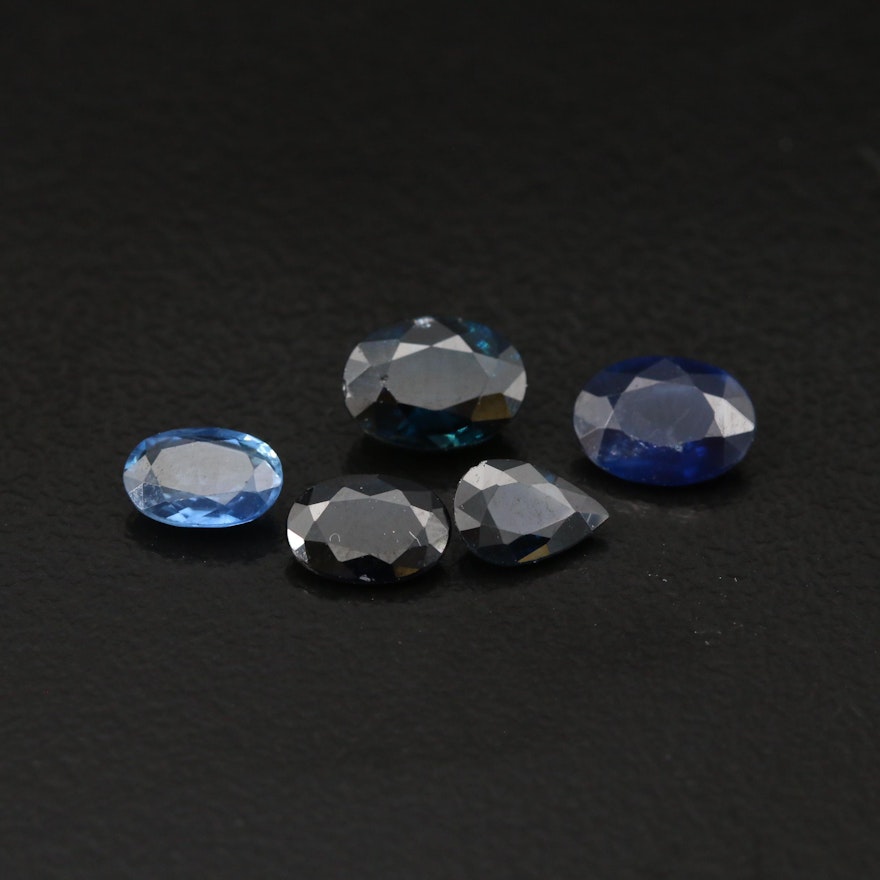 Loose 3.25 CTW Oval and Pear Faceted Sapphires