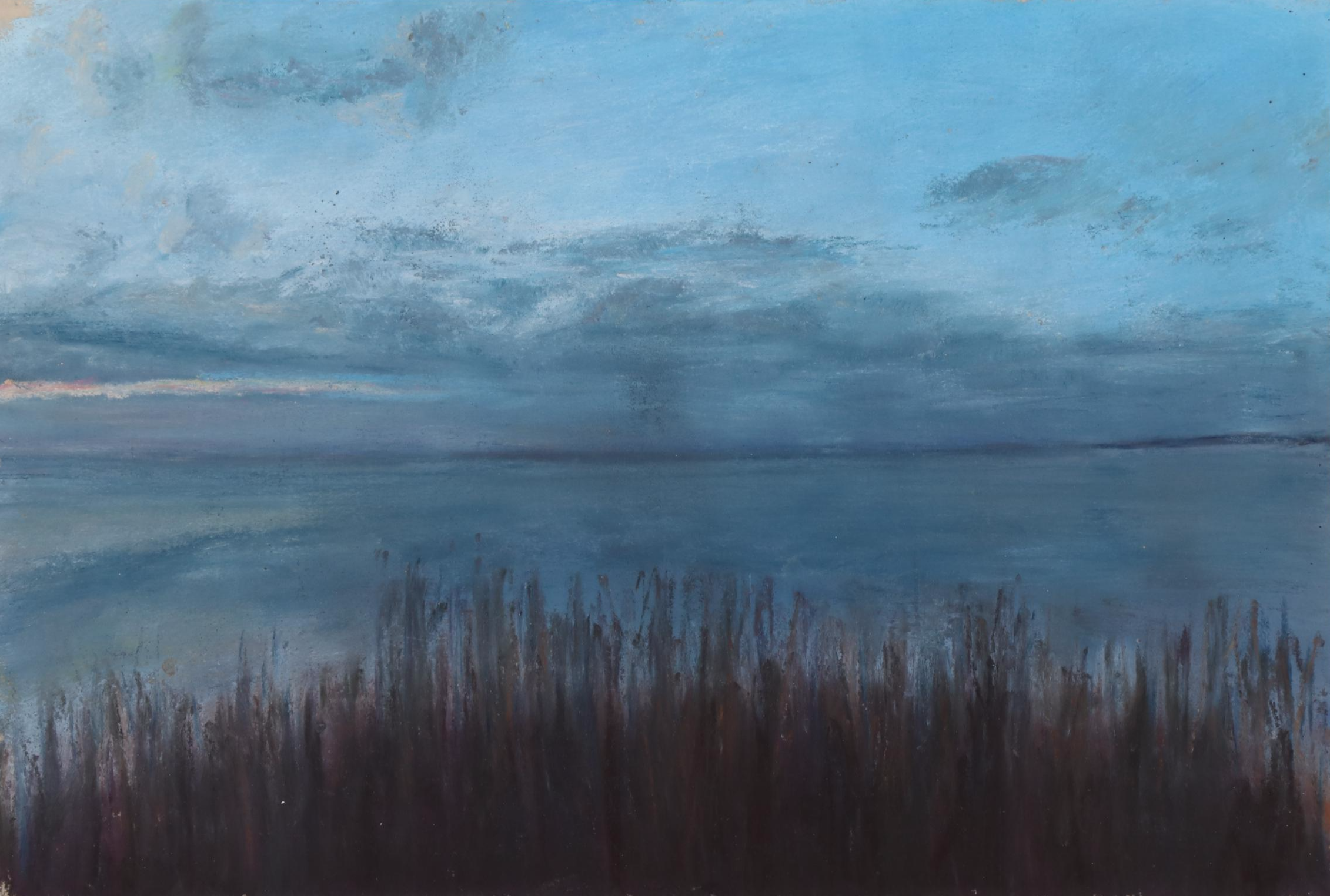 Susan Singer Oil Pastel Drawing "Lavender Light," 2020