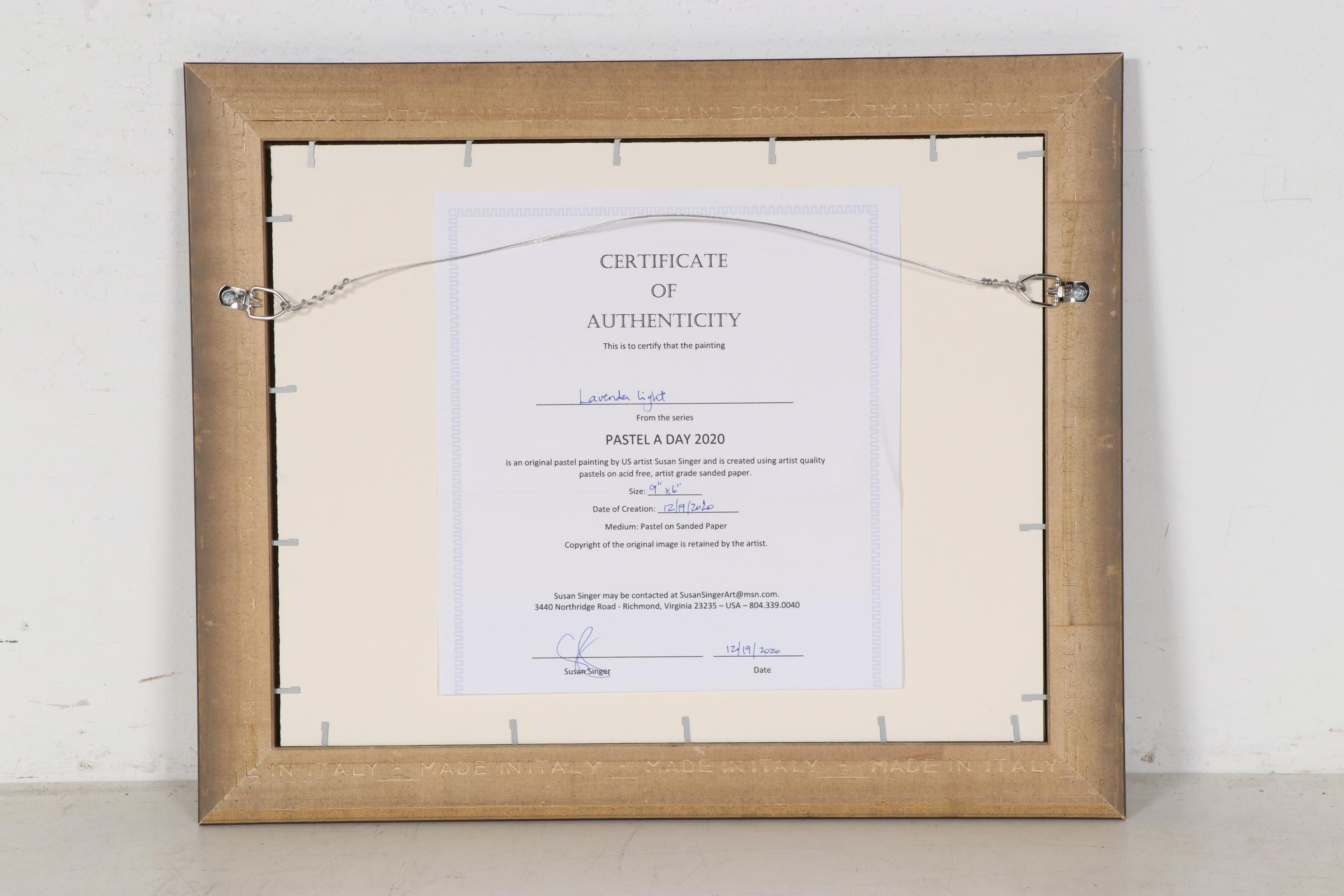 Susan Singer Oil Pastel Drawing "Lavender Light," 2020