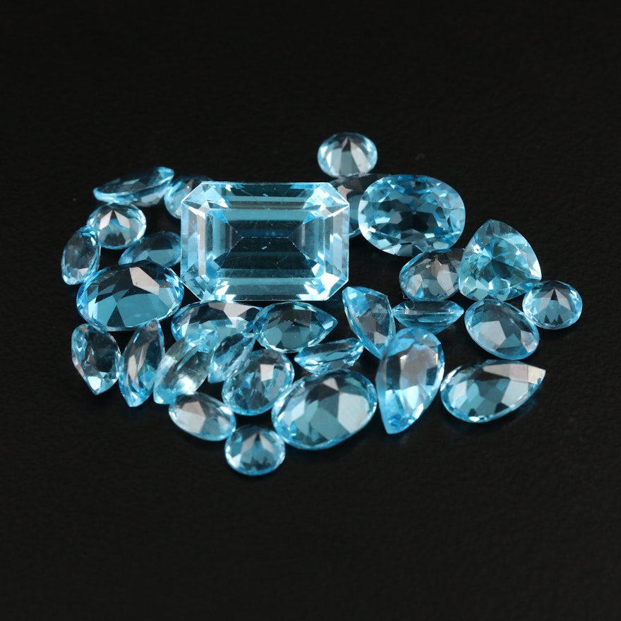 Loose 37.74 CTW Mixed Faceted Topaz Selection