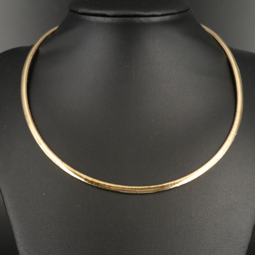 14K Flat Omega Necklace