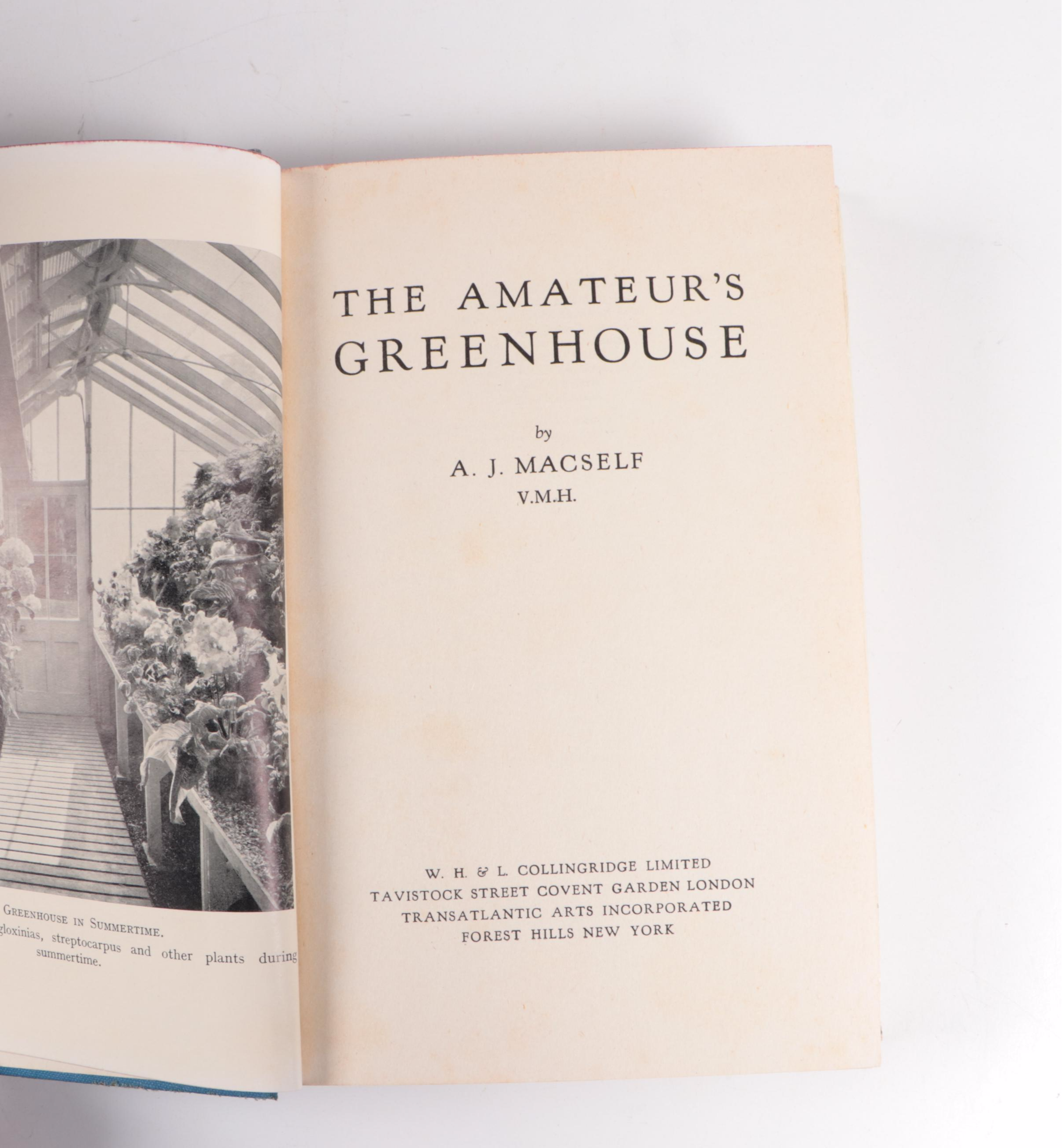 Greenhouse Growing Books Including "Greenhouse Construction" by Ravenscroft