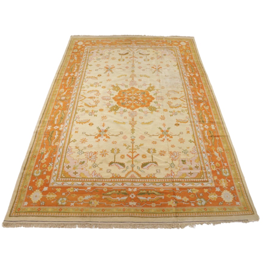 10' x 15'5 Hand-Knotted Turkish Oushak Room Sized Rug