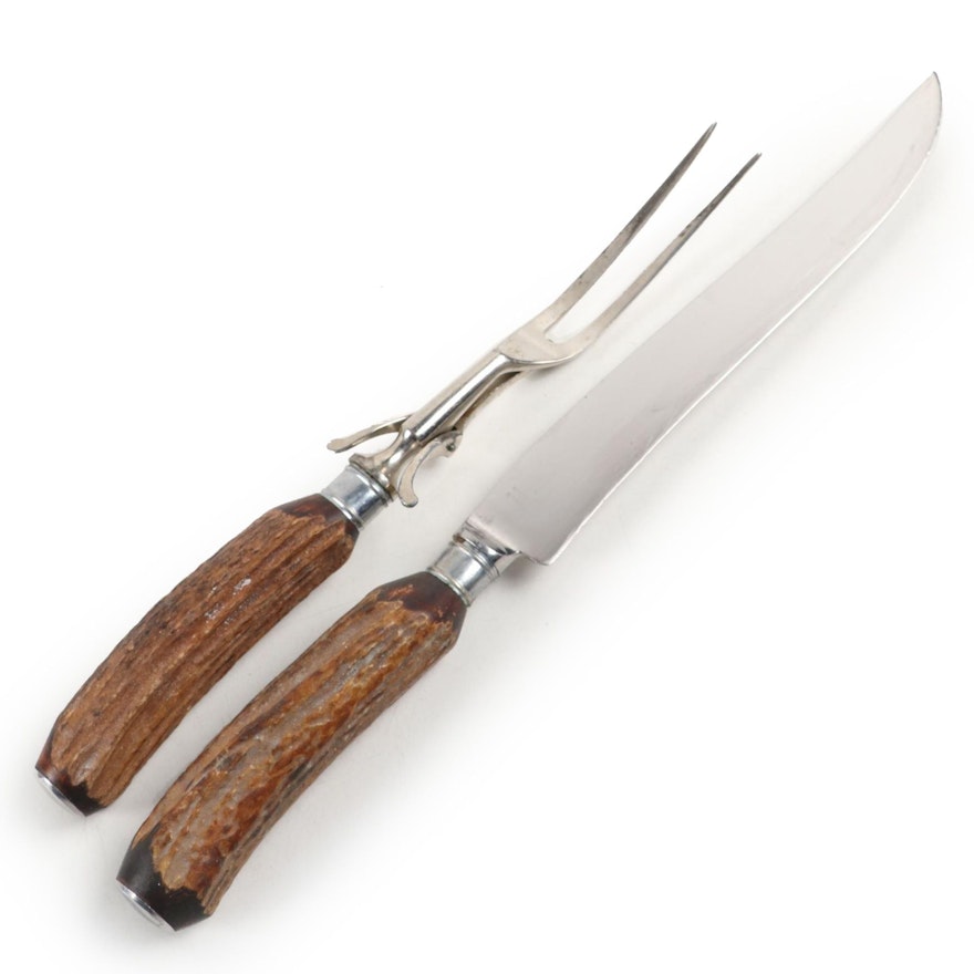Russell Stainless Steel Antler Handled Carving Set