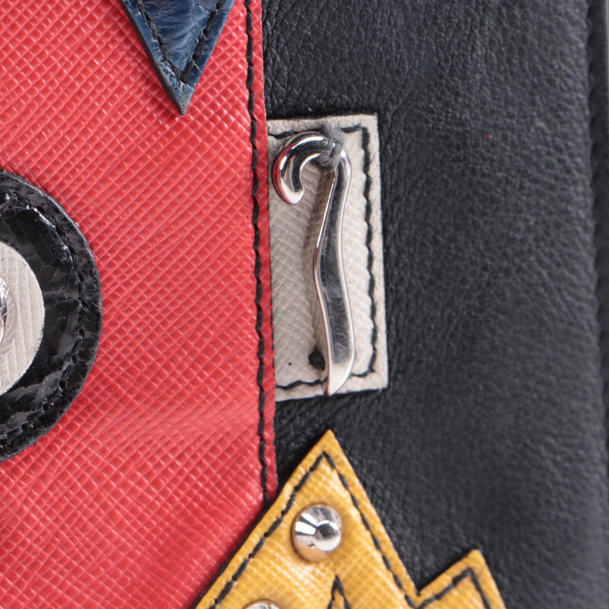 Prada Robot Flap Mixed Media Leather Shoulder Bag