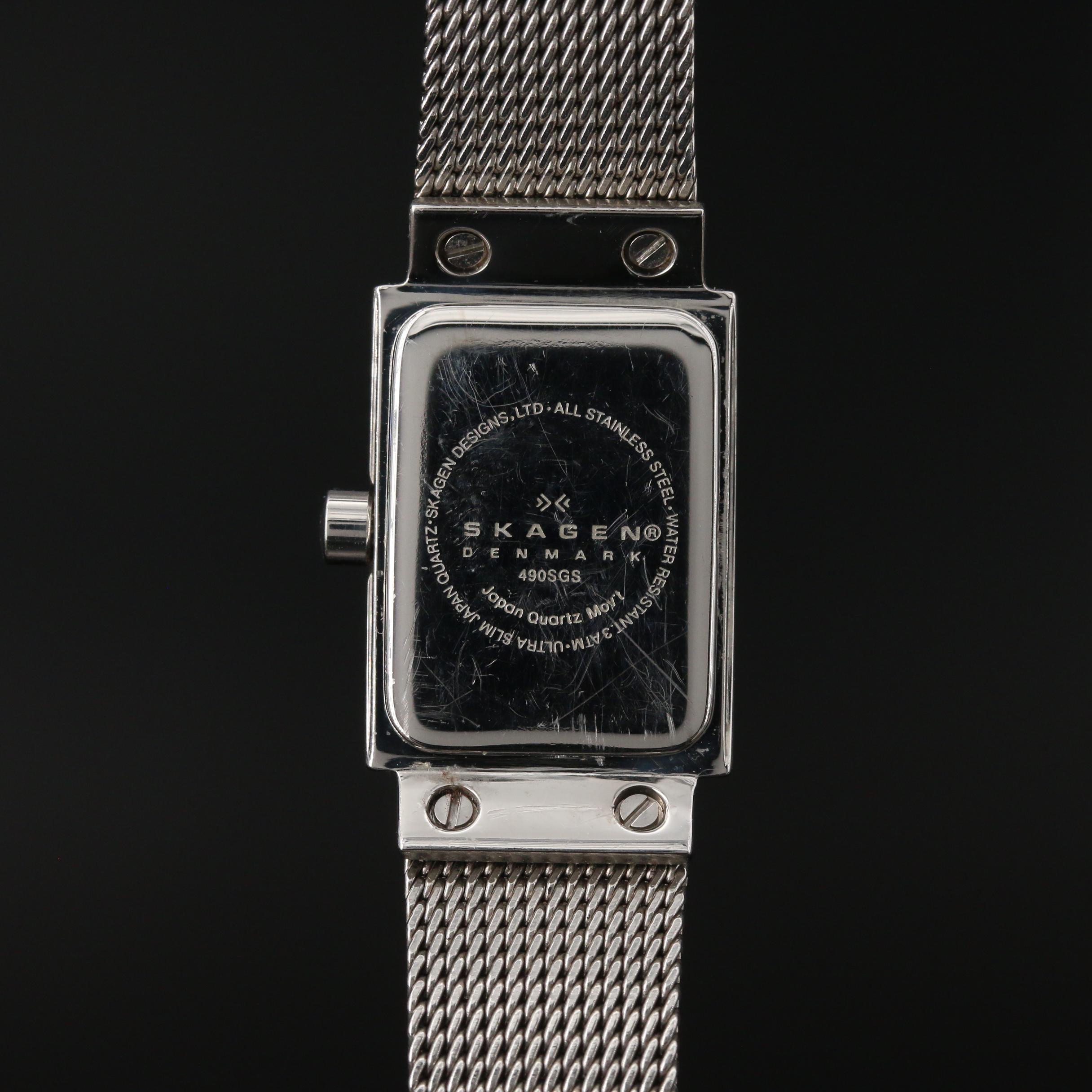 Skagen Tank Style Stainless Steel Quartz Watch