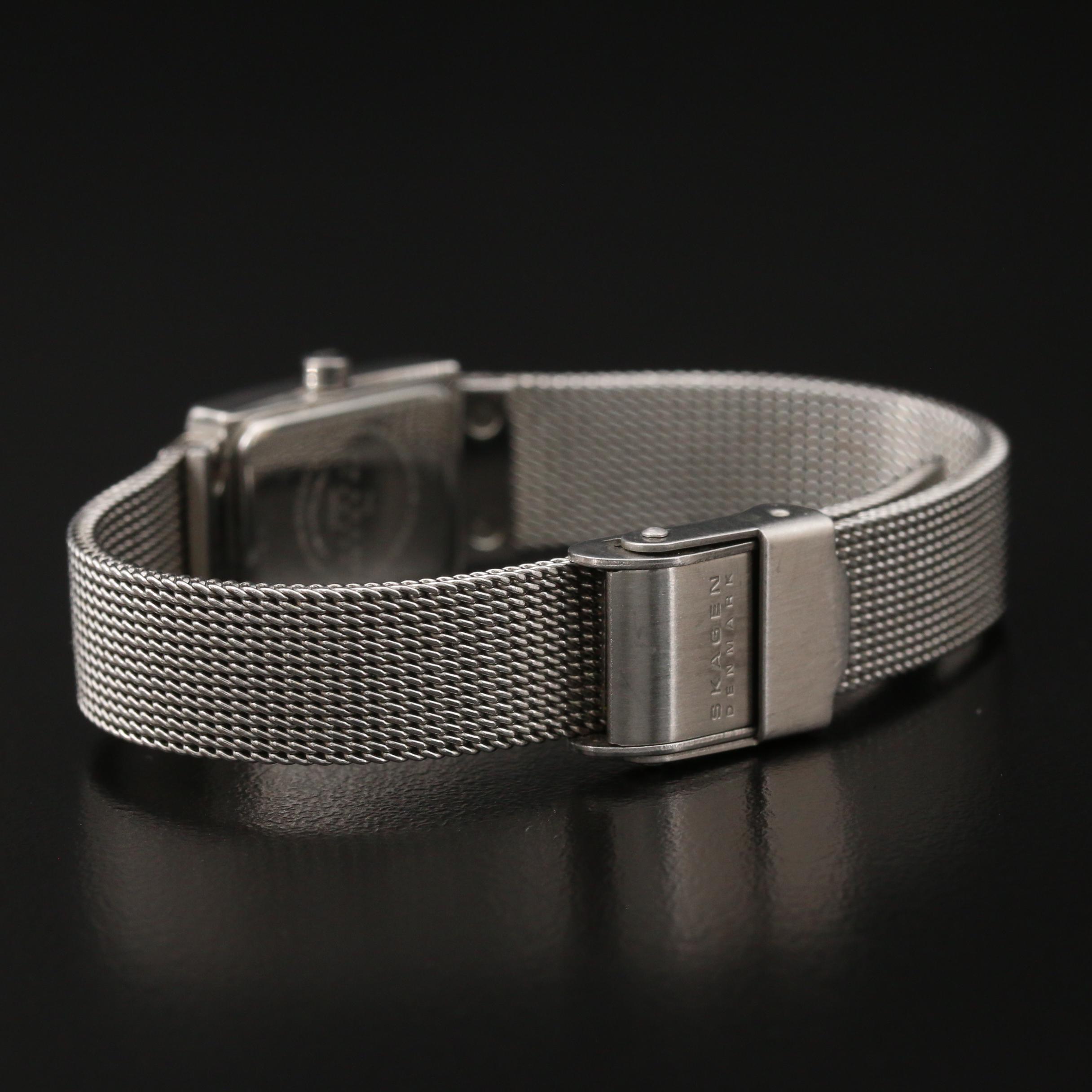 Skagen Tank Style Stainless Steel Quartz Watch