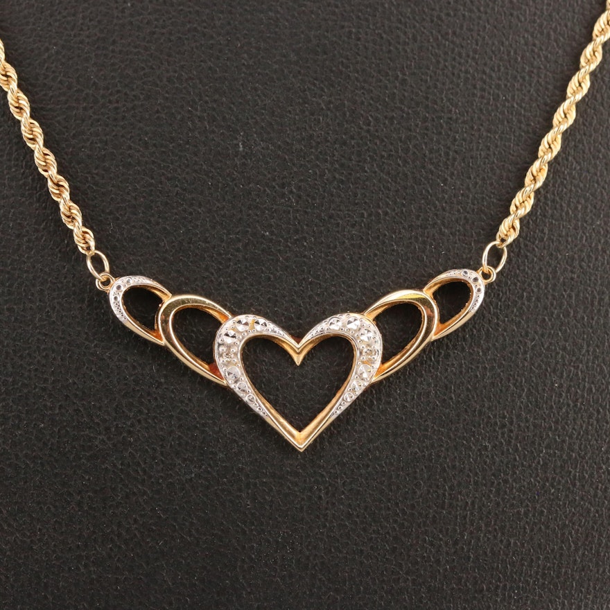 10K Diamond Heart Necklace