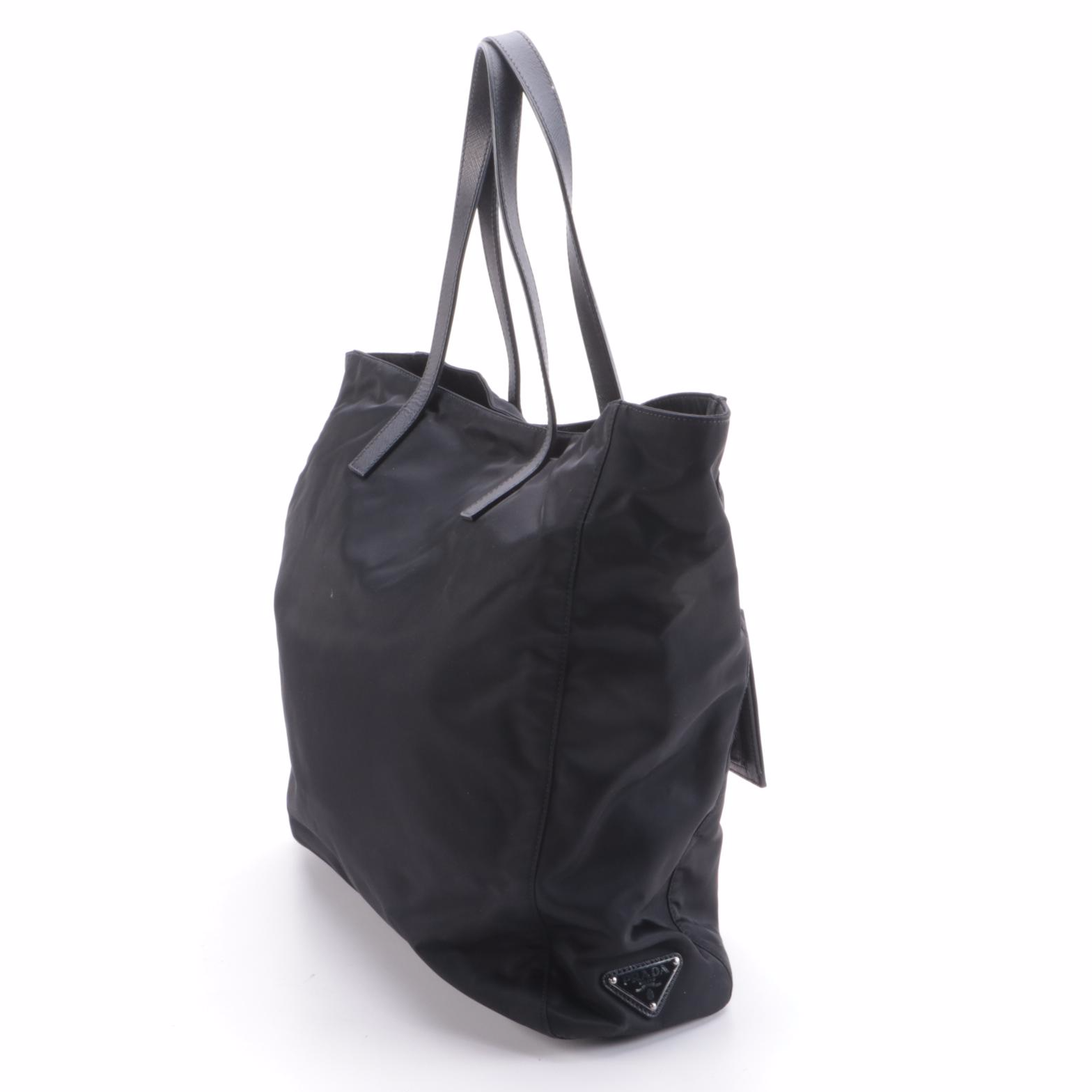 Prada Comic Print Saffiano and Nylon Tessuto Shopper Tote