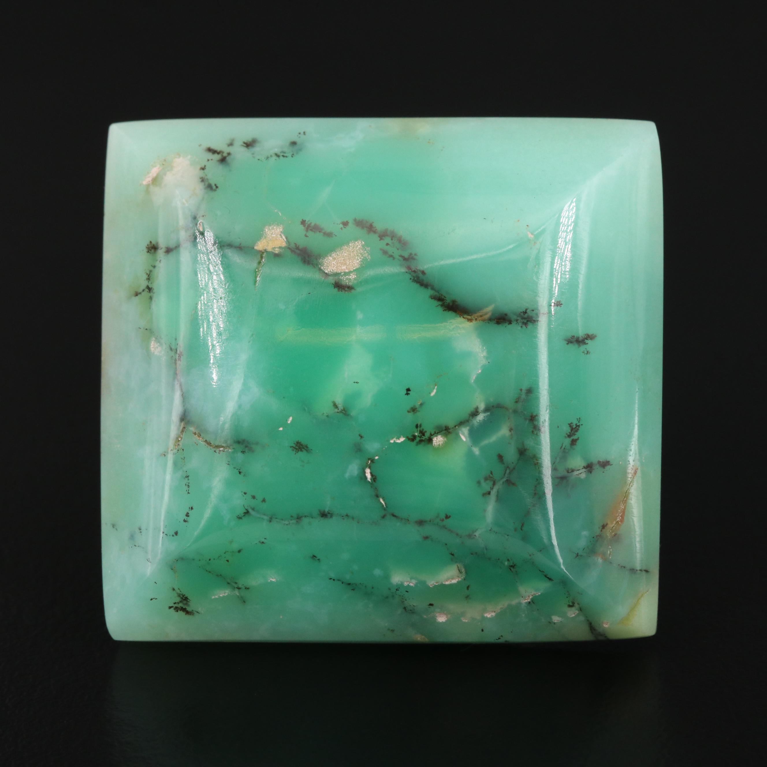 Loose Square Dendritic Chrysoprase Cabochon