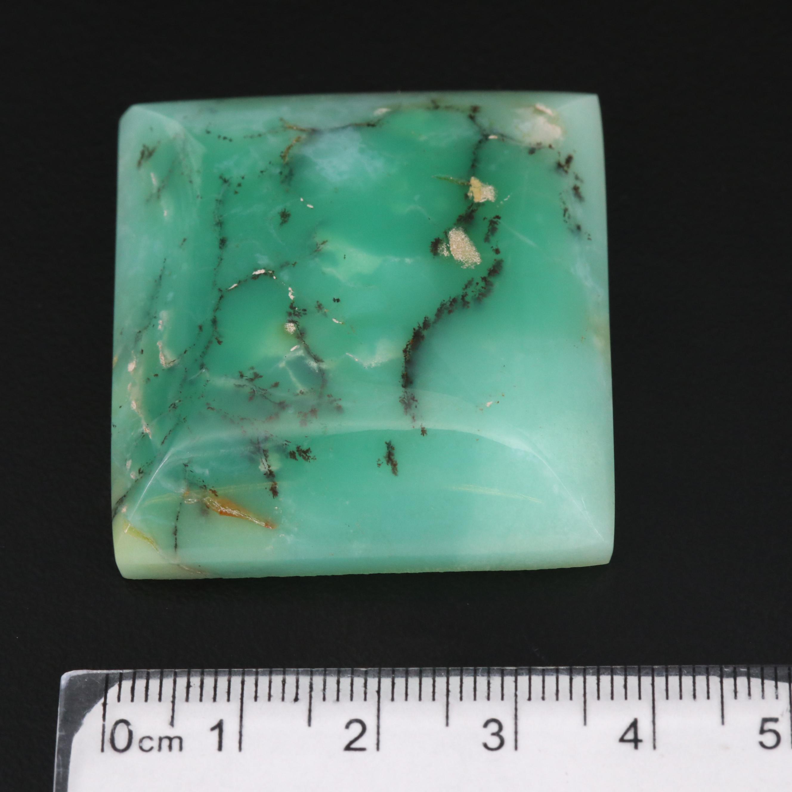 Loose Square Dendritic Chrysoprase Cabochon