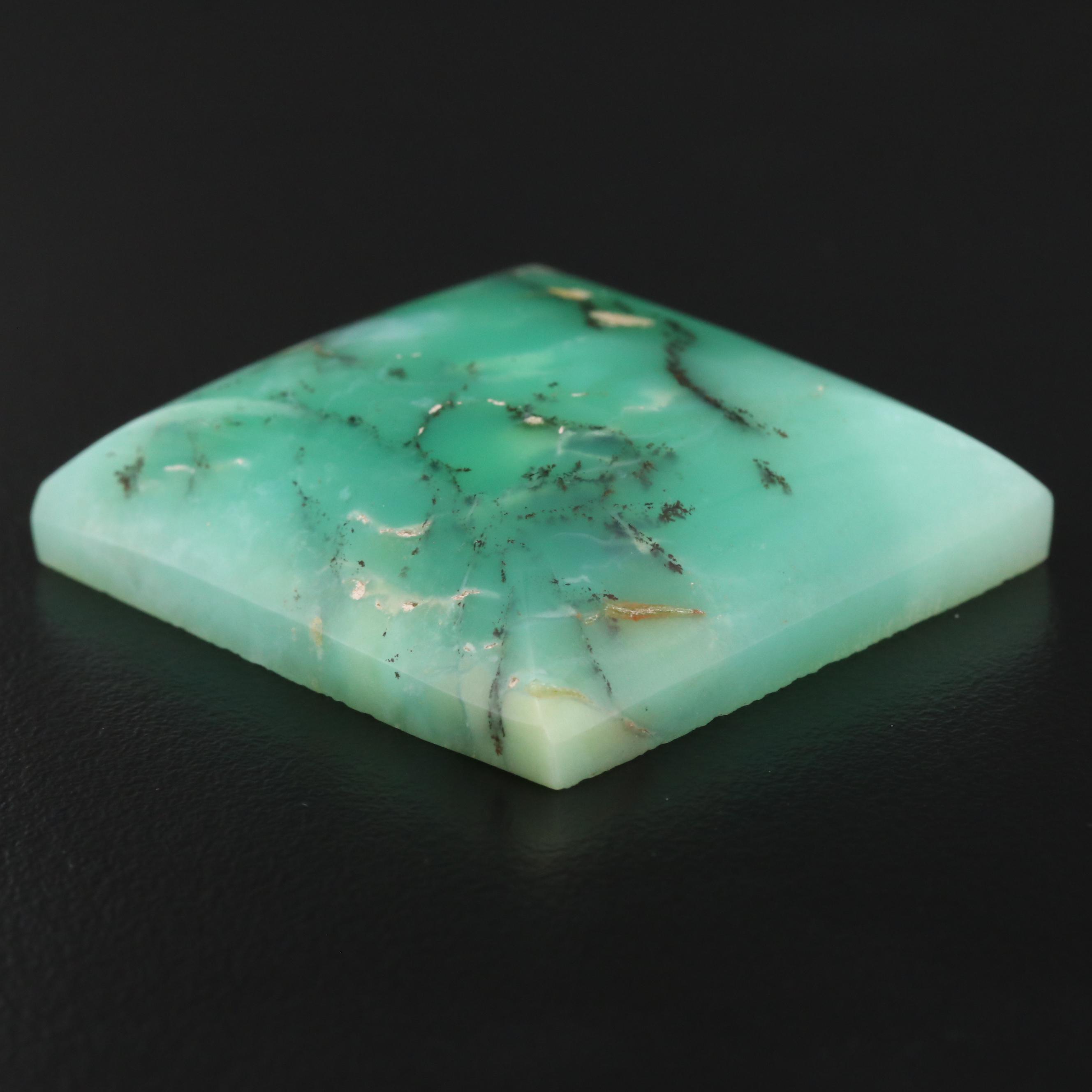 Loose Square Dendritic Chrysoprase Cabochon