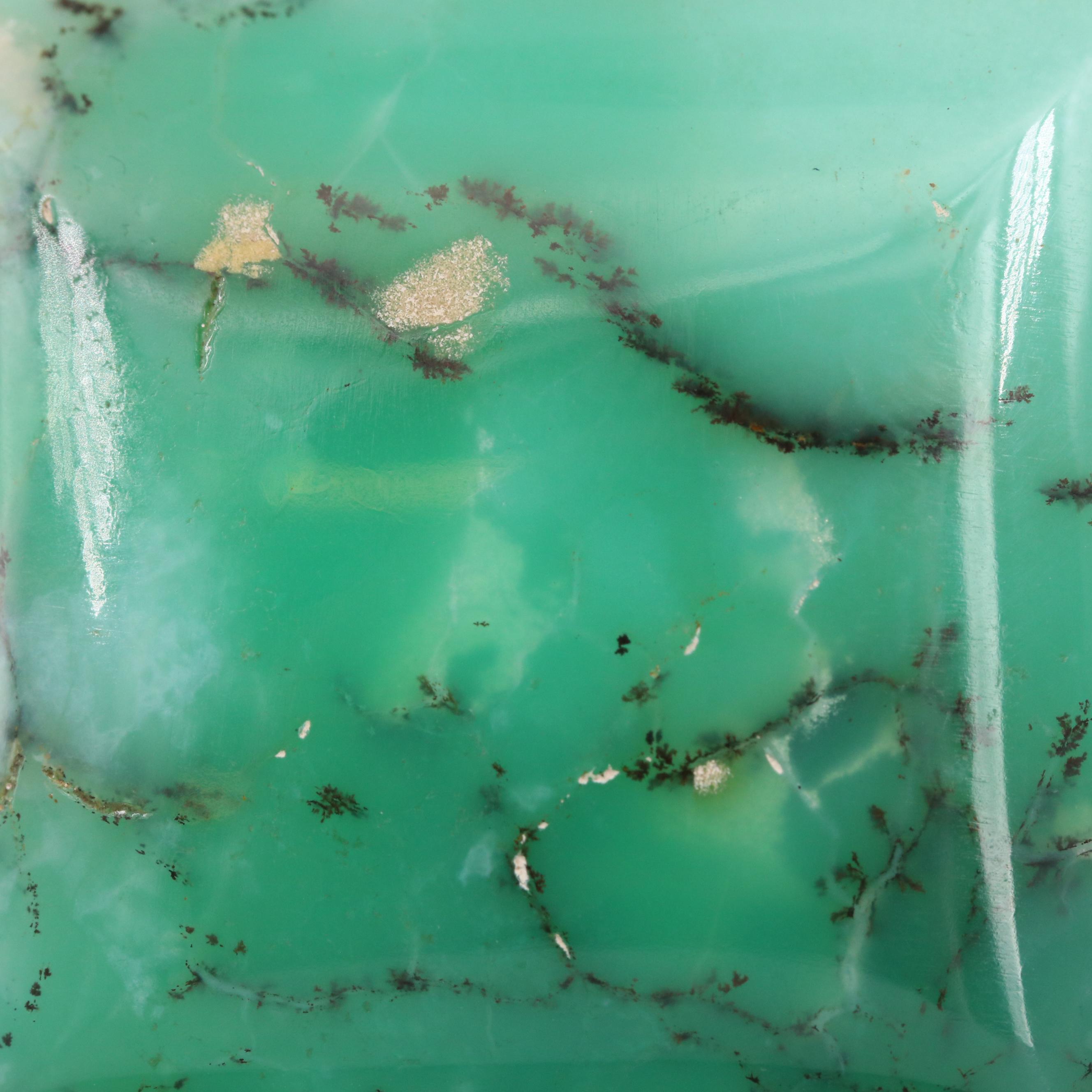 Loose Square Dendritic Chrysoprase Cabochon