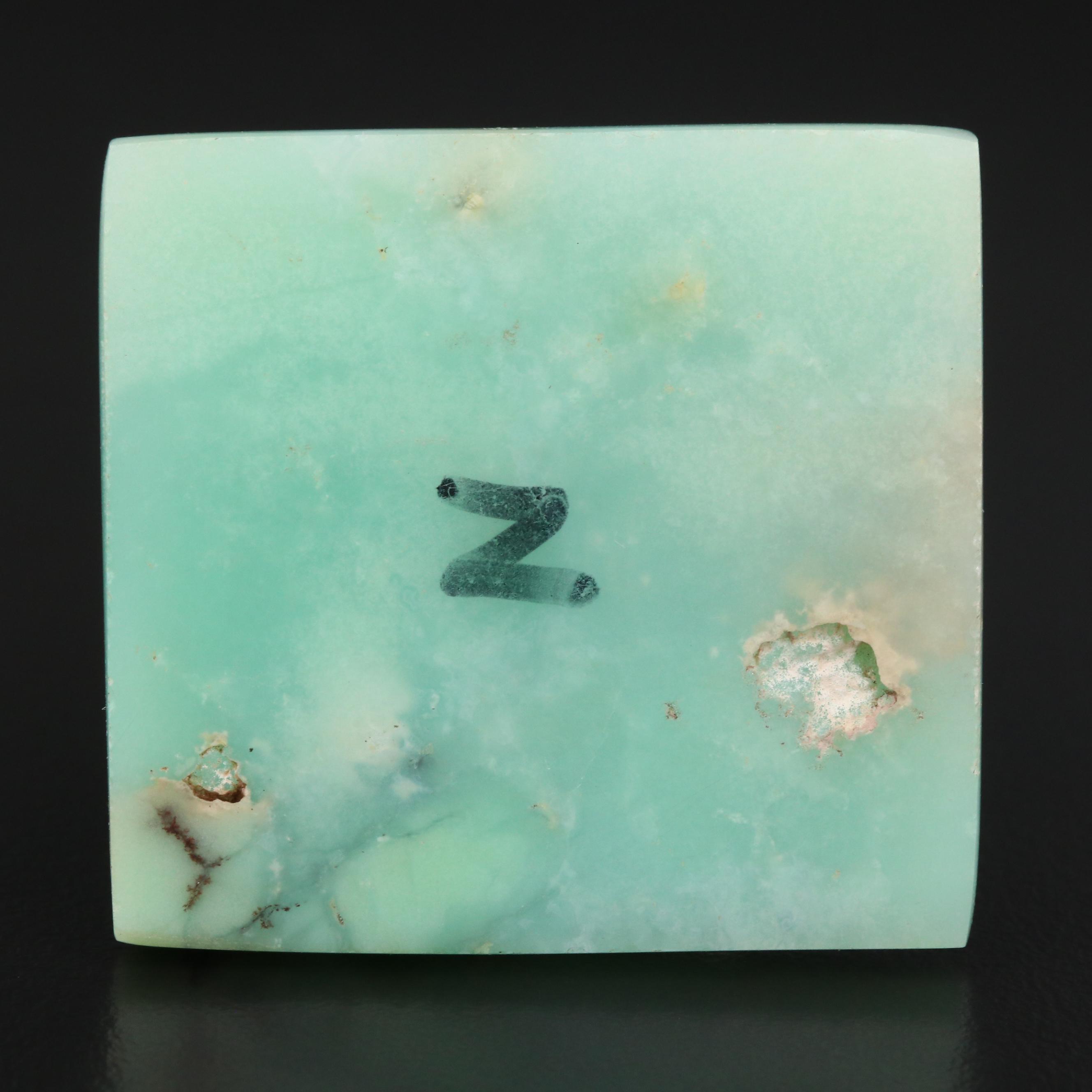 Loose Square Dendritic Chrysoprase Cabochon