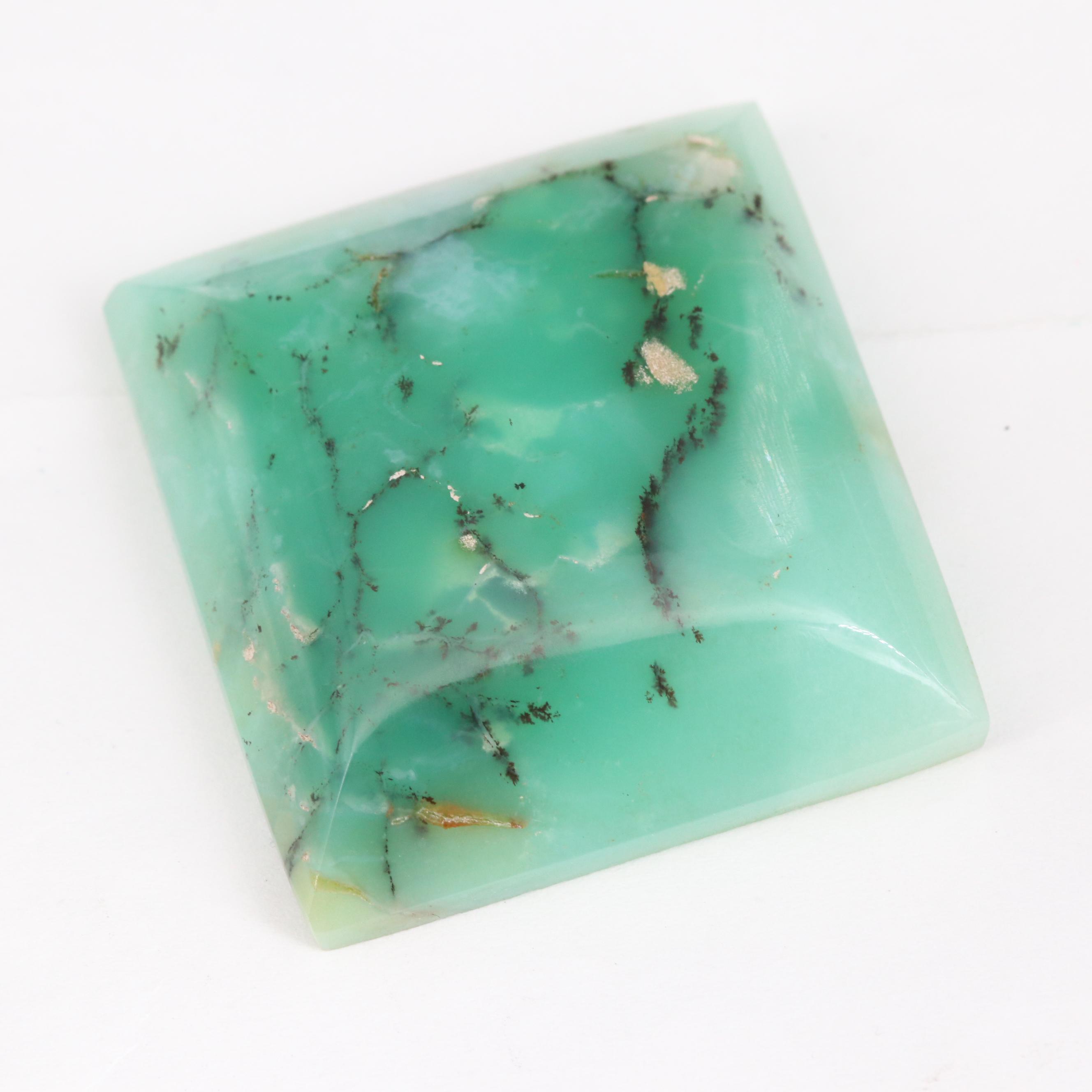Loose Square Dendritic Chrysoprase Cabochon