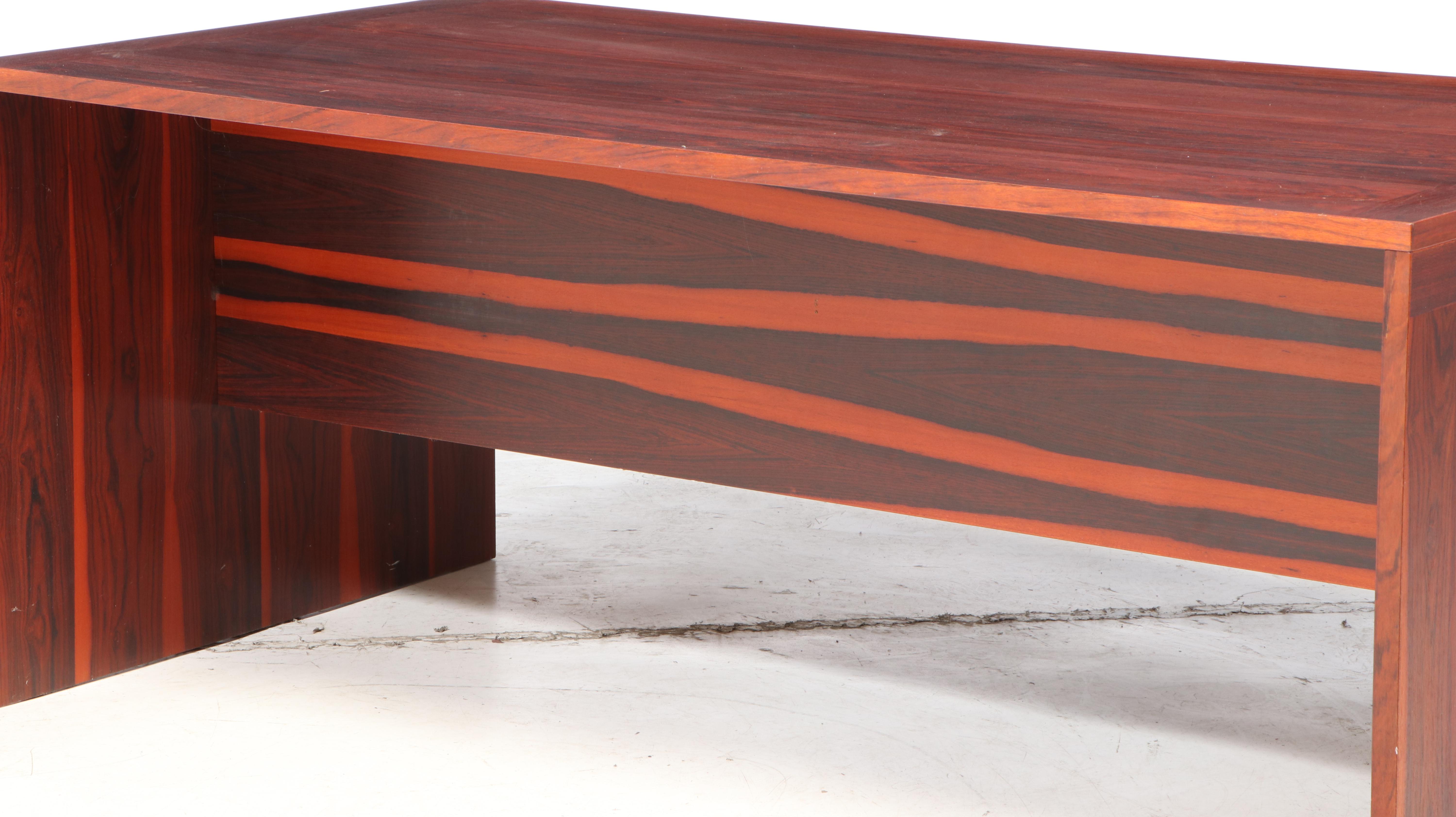 Danish Modern Hardwood Pedestal Desk, Mid-20th Century