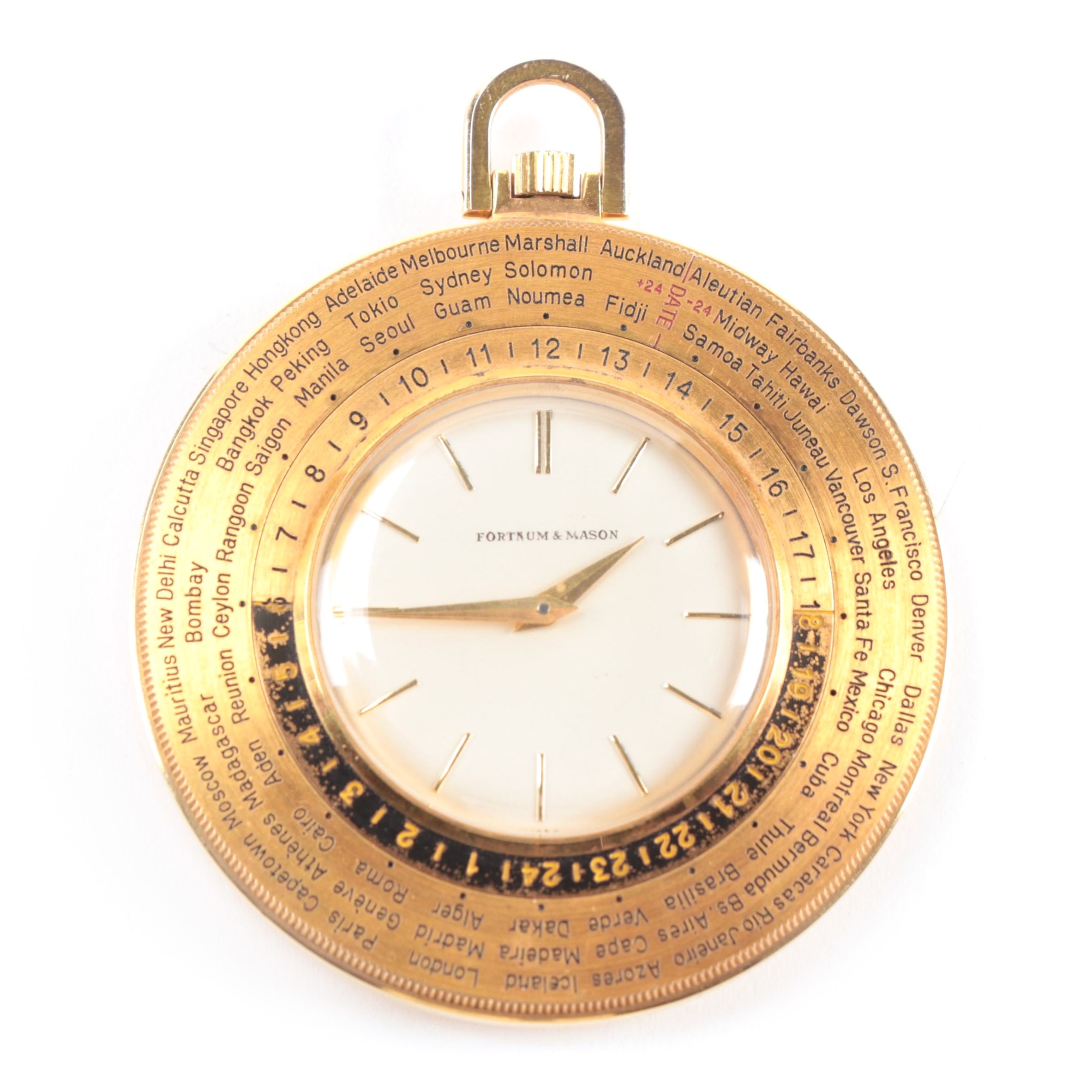 Fortnum & Mason Swiss Made Travel Clock with International Bezel