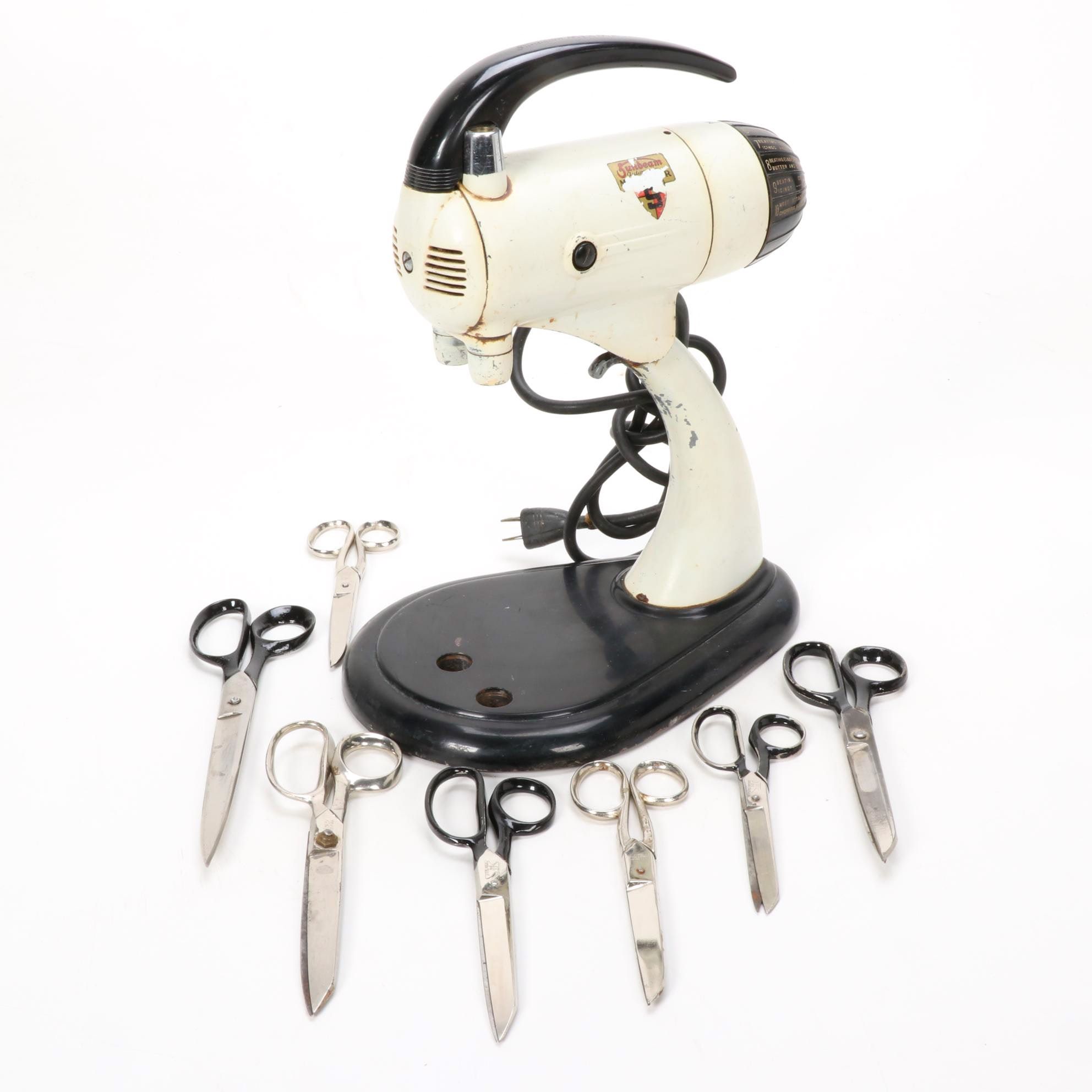 Sunbeam Model 9 Stand Mixer with Scissors Including Wiss, Early/Mid 20th Century