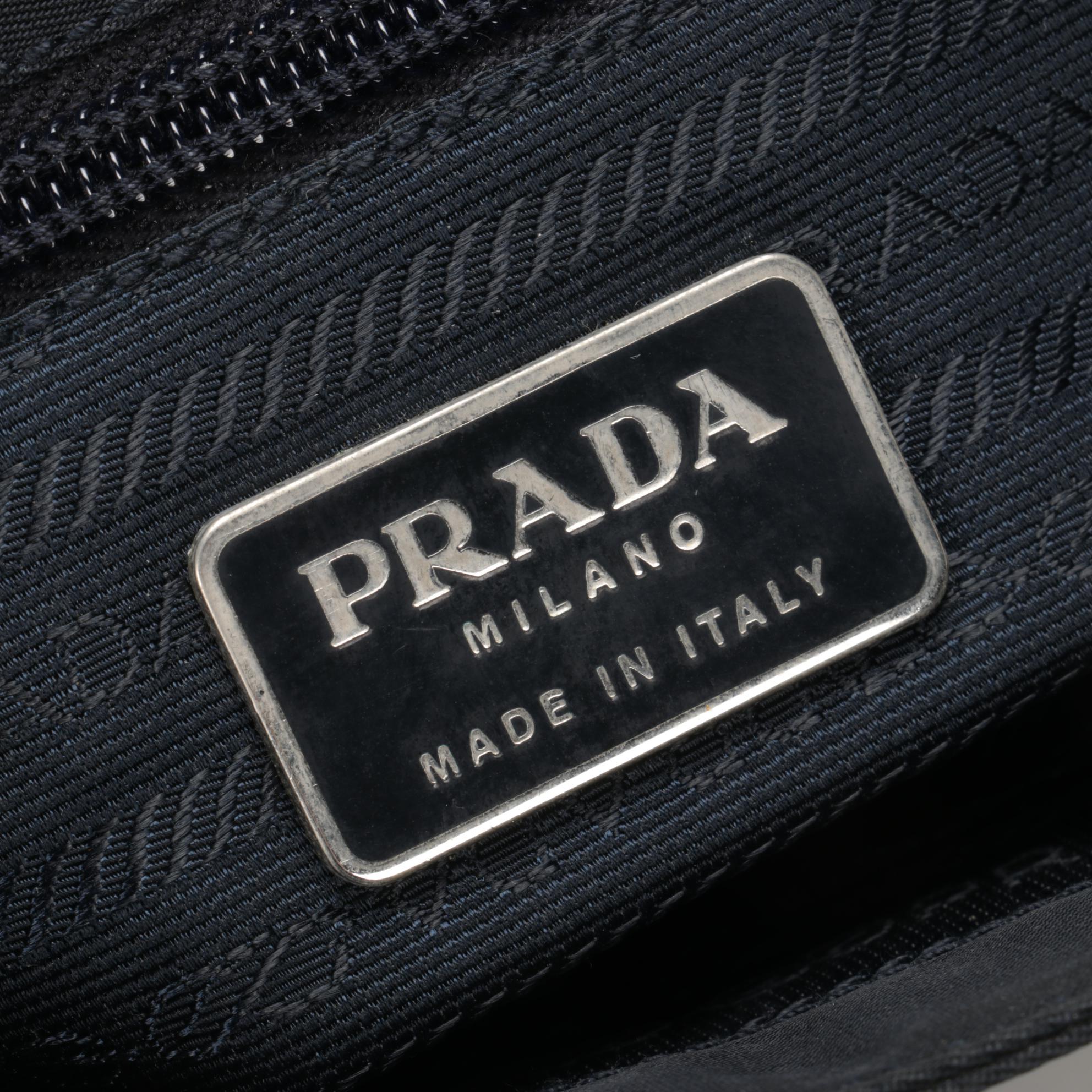 Prada Flap Front Shoulder Bag in Midnight Tessuto Nylon