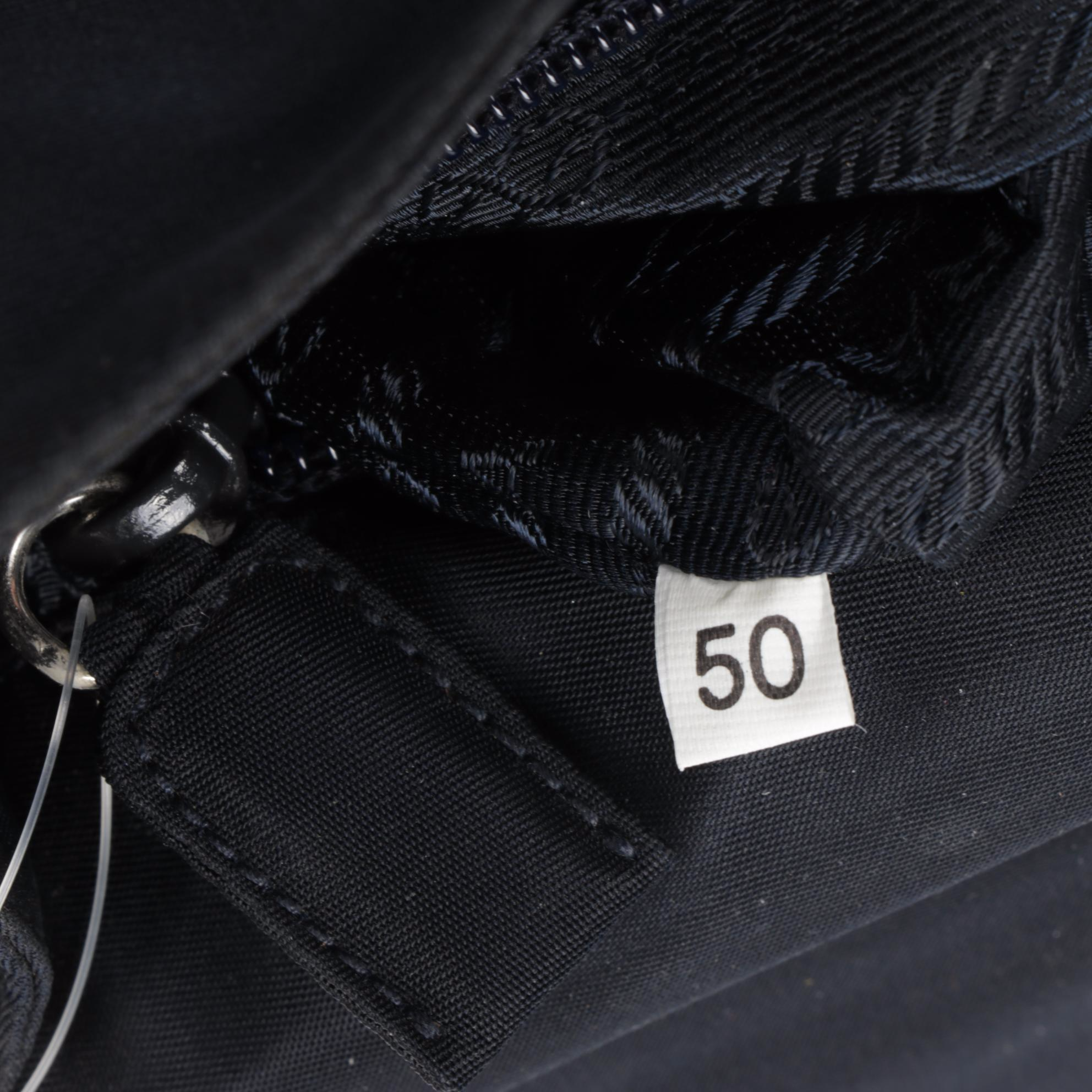 Prada Flap Front Shoulder Bag in Midnight Tessuto Nylon