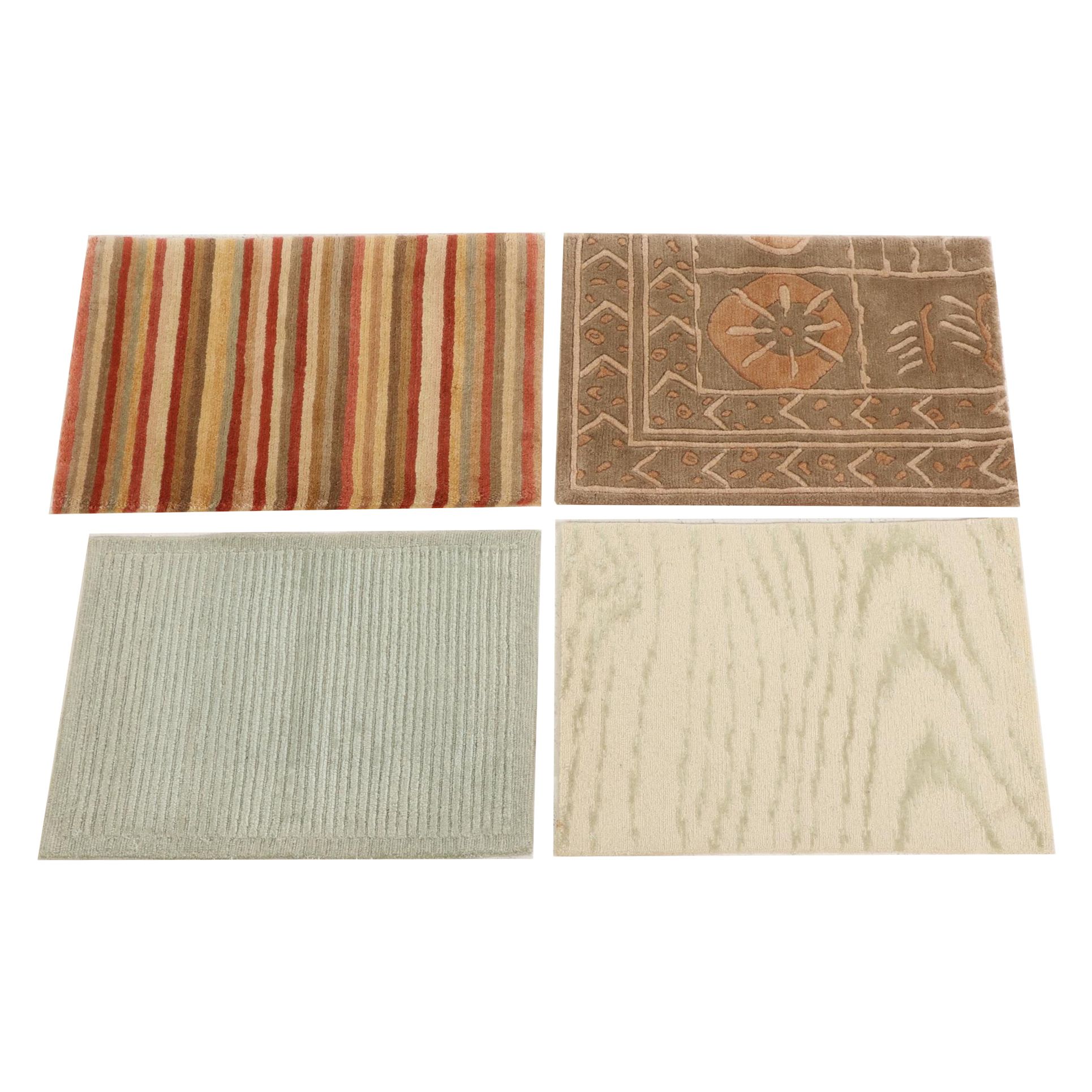 1'6 x 2' Hand-Knotted Tibetan Carpet Sample Accent Rugs