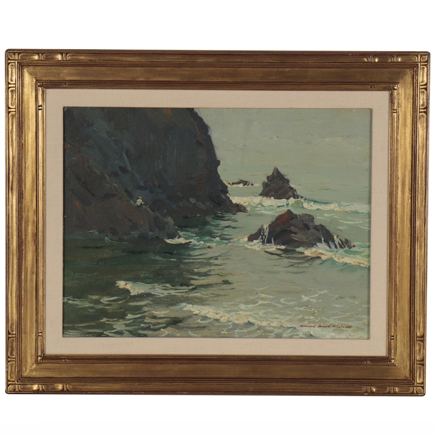 Edmond J. Fitzgerald Oil Painting "Arch Cape, Oregon Coast"