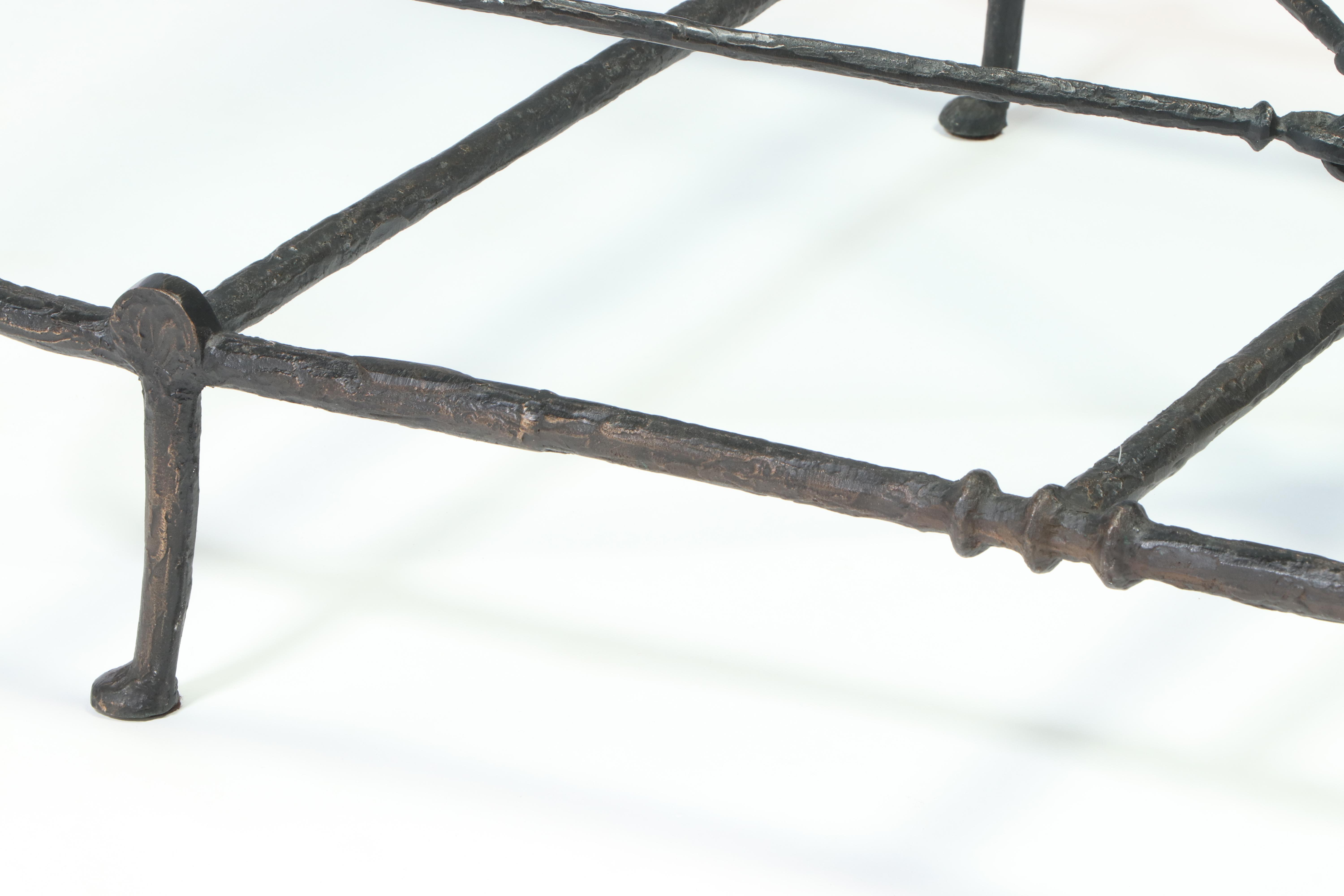 Christopher Chodoff and Diego Giacometti Bronze and Glass Coffee Table, c. 1980